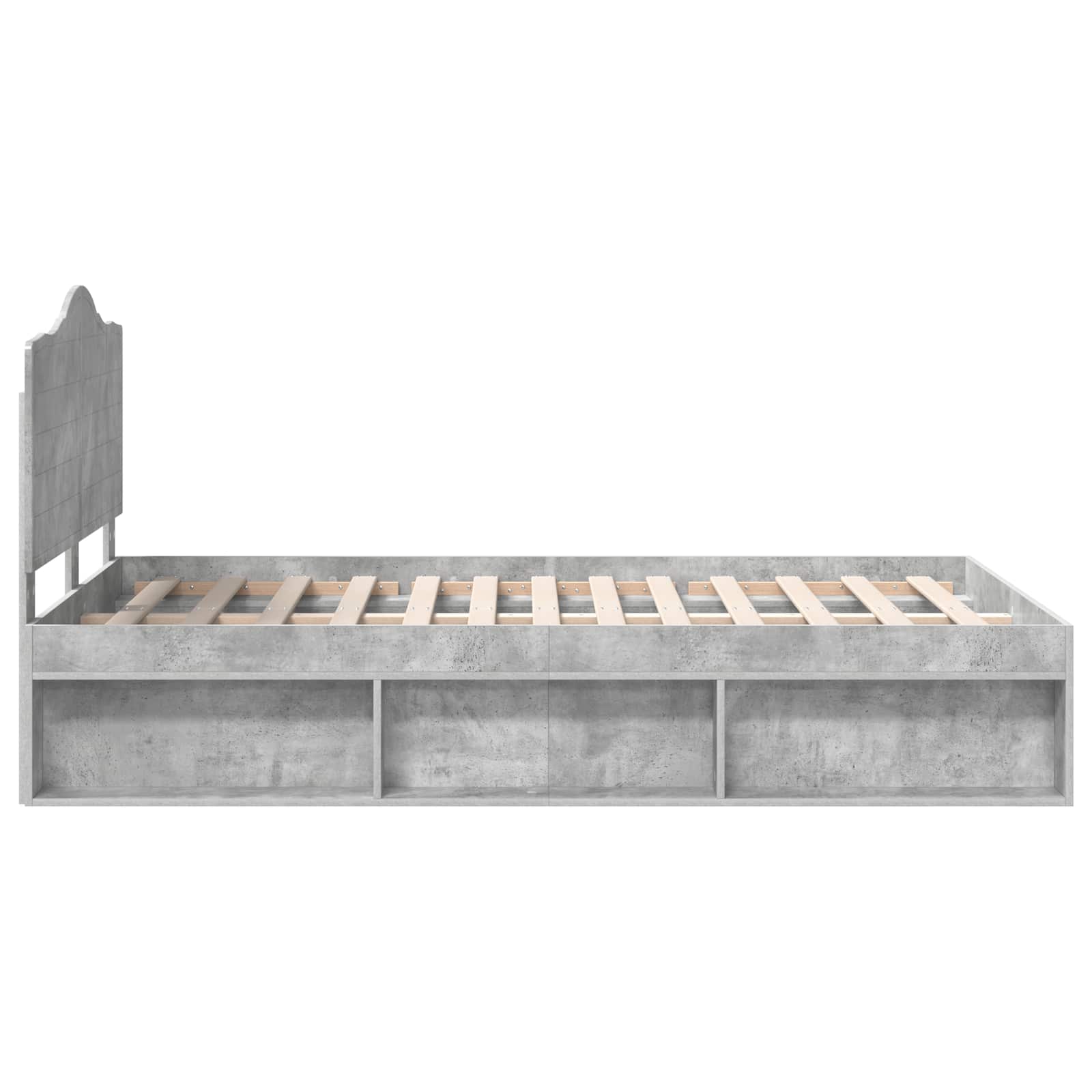 Bedframe met hoofdeinde Beton 120 x 190 cm Massief grenenhout is nu te koop bij PeponiXL, paradijselijk wonen!