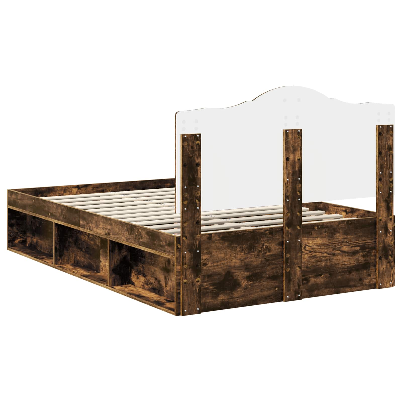 Bedframe Gerookt eiken 120 x 190 cm Massief grenenhout is nu te koop bij PeponiXL, paradijselijk wonen!