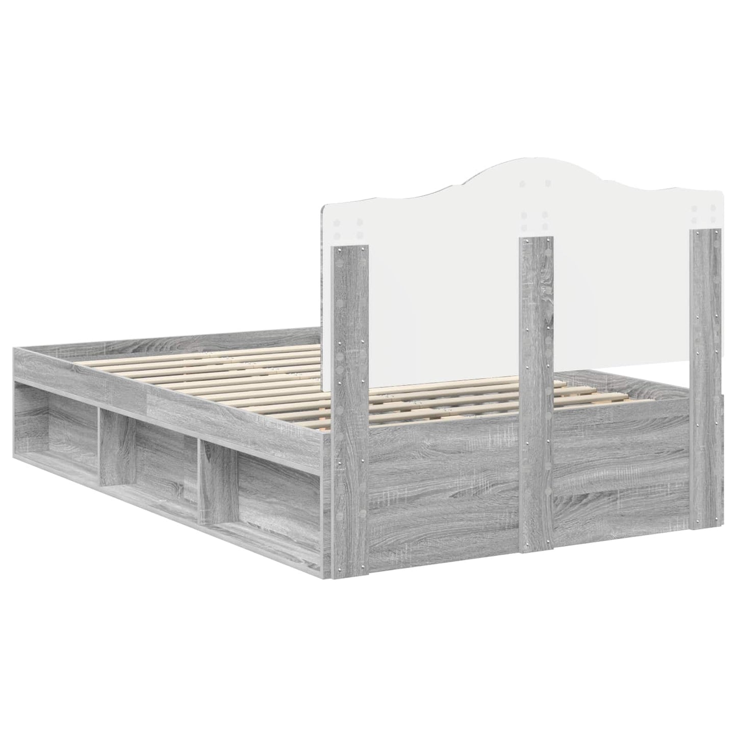 Bedframe Grijs Sonoma 120 x 190 cm Massief grenenhout is nu te koop bij PeponiXL, paradijselijk wonen!