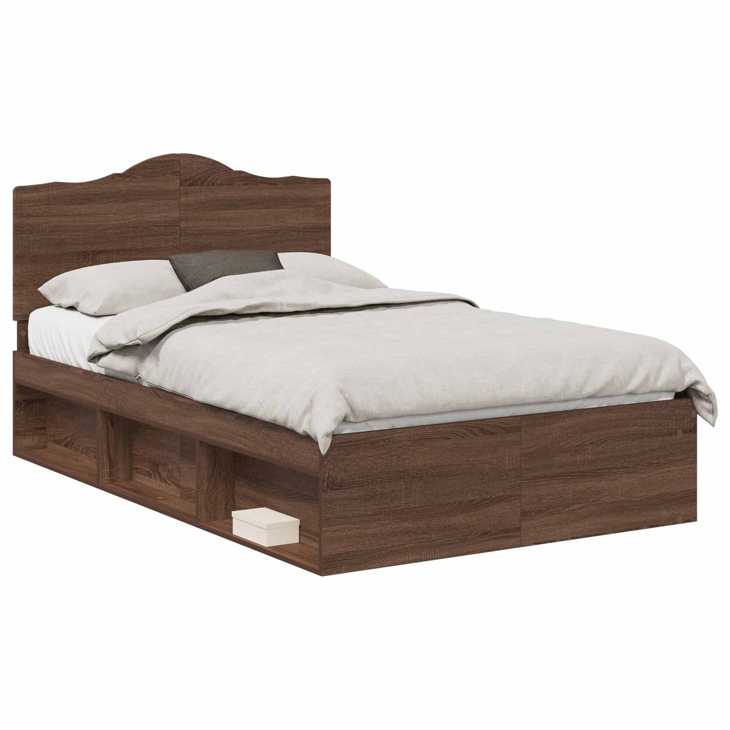 Bedframe Bruin Eiken 120 x 190 cm Massief grenenhout is nu te koop bij PeponiXL, paradijselijk wonen!