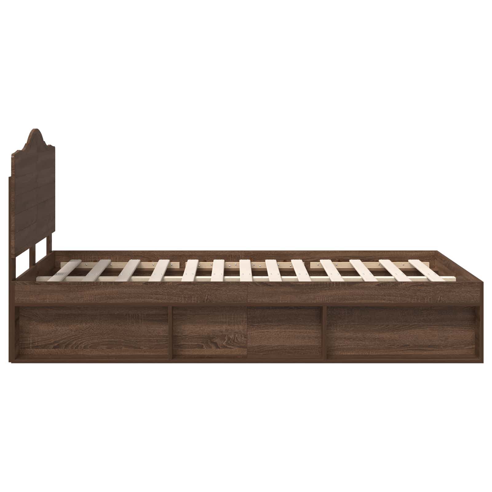 Bedframe Bruin Eiken 120 x 190 cm Massief grenenhout is nu te koop bij PeponiXL, paradijselijk wonen!