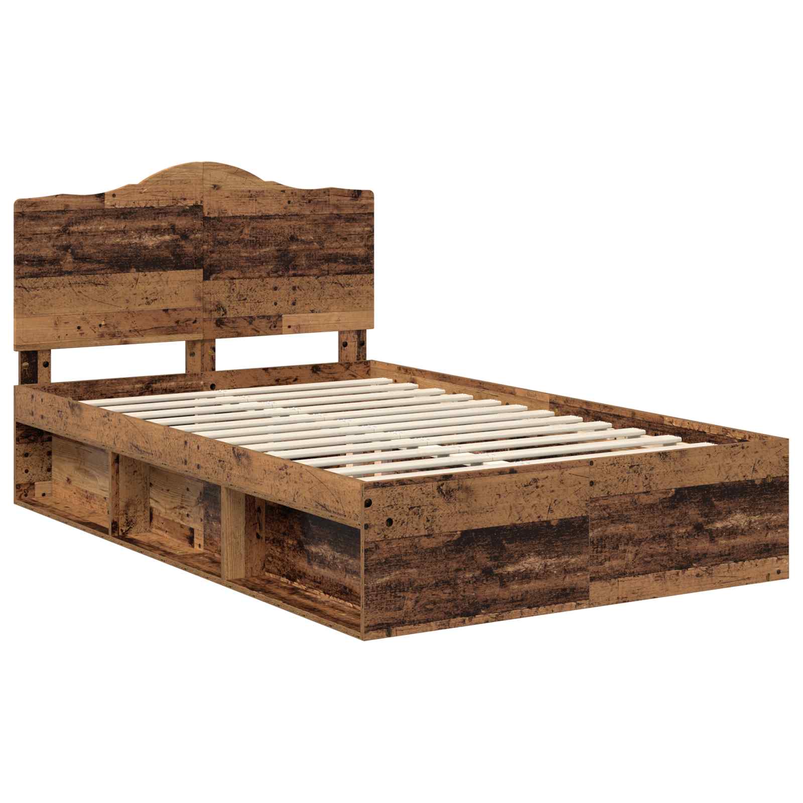 Bedframe met hoofdeinde Oudhout 120 x 190 cm Massief grenenhout is nu te koop bij PeponiXL, paradijselijk wonen!