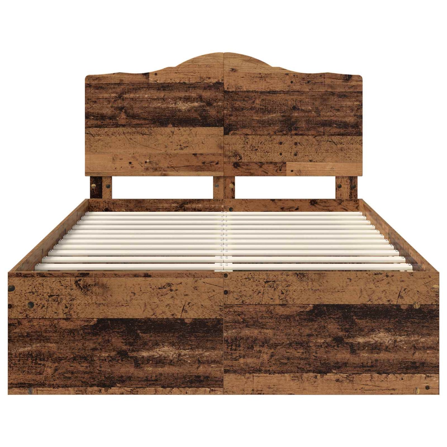 Bedframe met hoofdeinde Oudhout 120 x 190 cm Massief grenenhout is nu te koop bij PeponiXL, paradijselijk wonen!