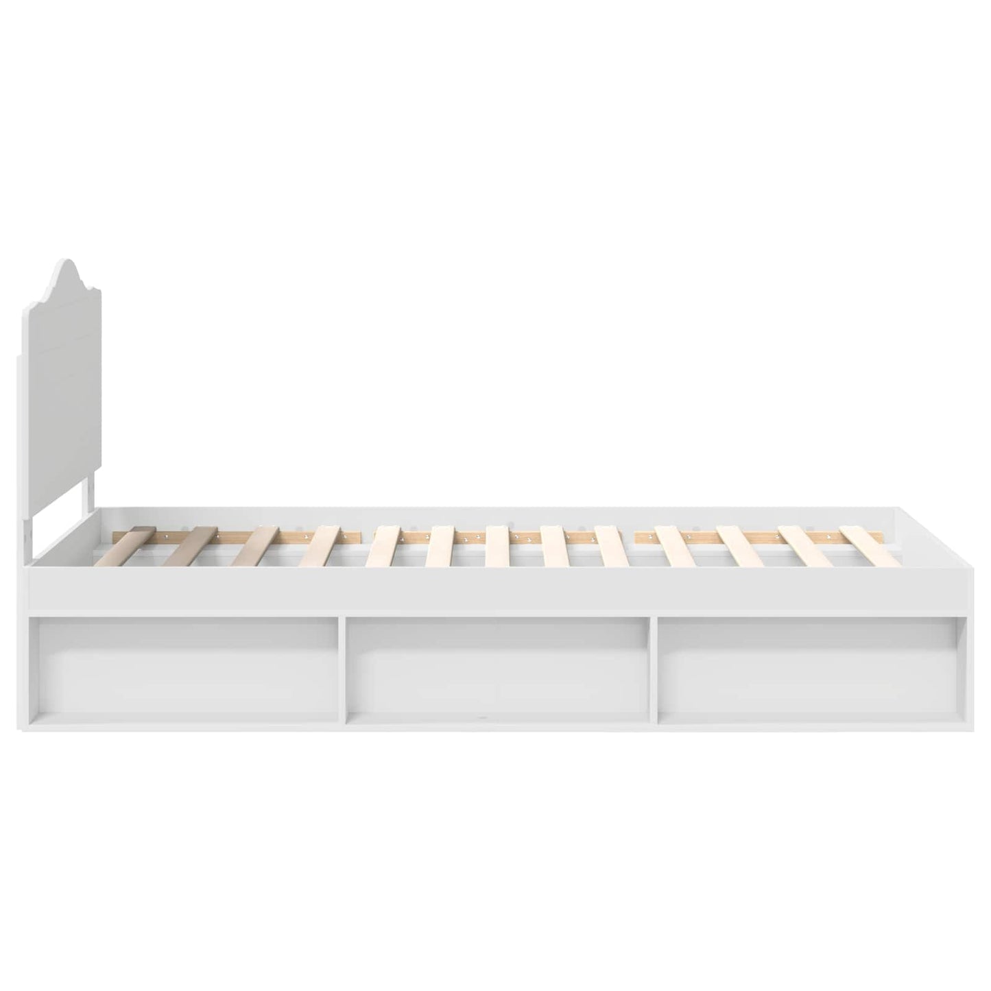 Bedframe met hoofdeinde Wit 100 x 200 cm Massief grenenhout is nu te koop bij PeponiXL, paradijselijk wonen!