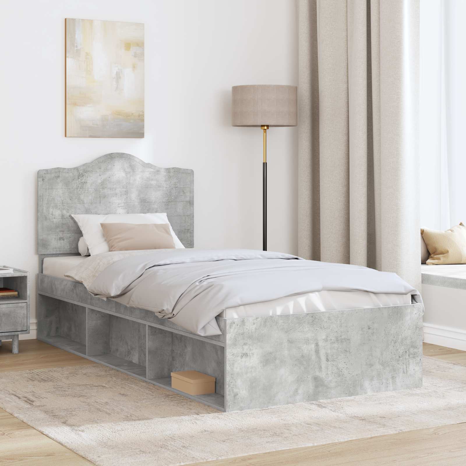 Bedframe Concerte Grijs 100 x 200 cm Massief grenenhout is nu te koop bij PeponiXL, paradijselijk wonen!