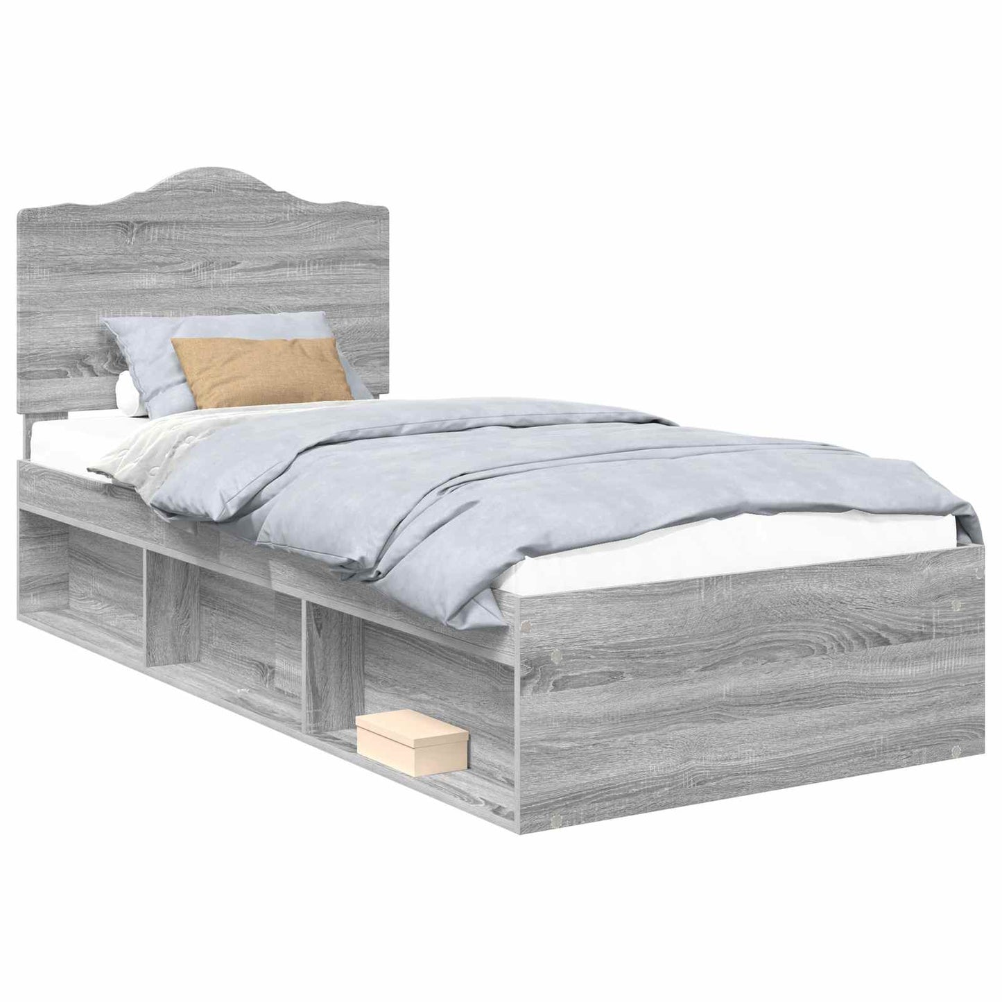 Bedframe Grijs Sonoma 100 x 200 cm Massief grenenhout is nu te koop bij PeponiXL, paradijselijk wonen!