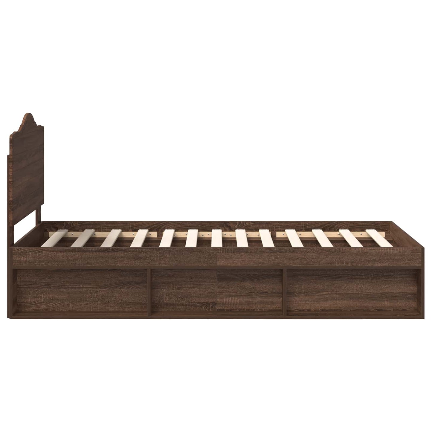 Bedframe Bruin Eiken 100 x 200 cm Massief grenenhout is nu te koop bij PeponiXL, paradijselijk wonen!