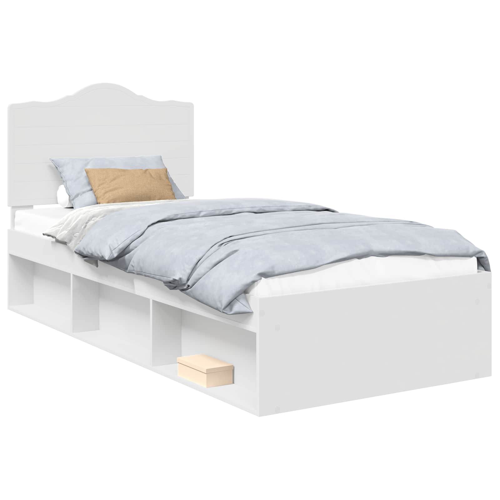 Bedframe met hoofdeinde Wit 90 x 200 cm Massief grenenhout is nu te koop bij PeponiXL, paradijselijk wonen!