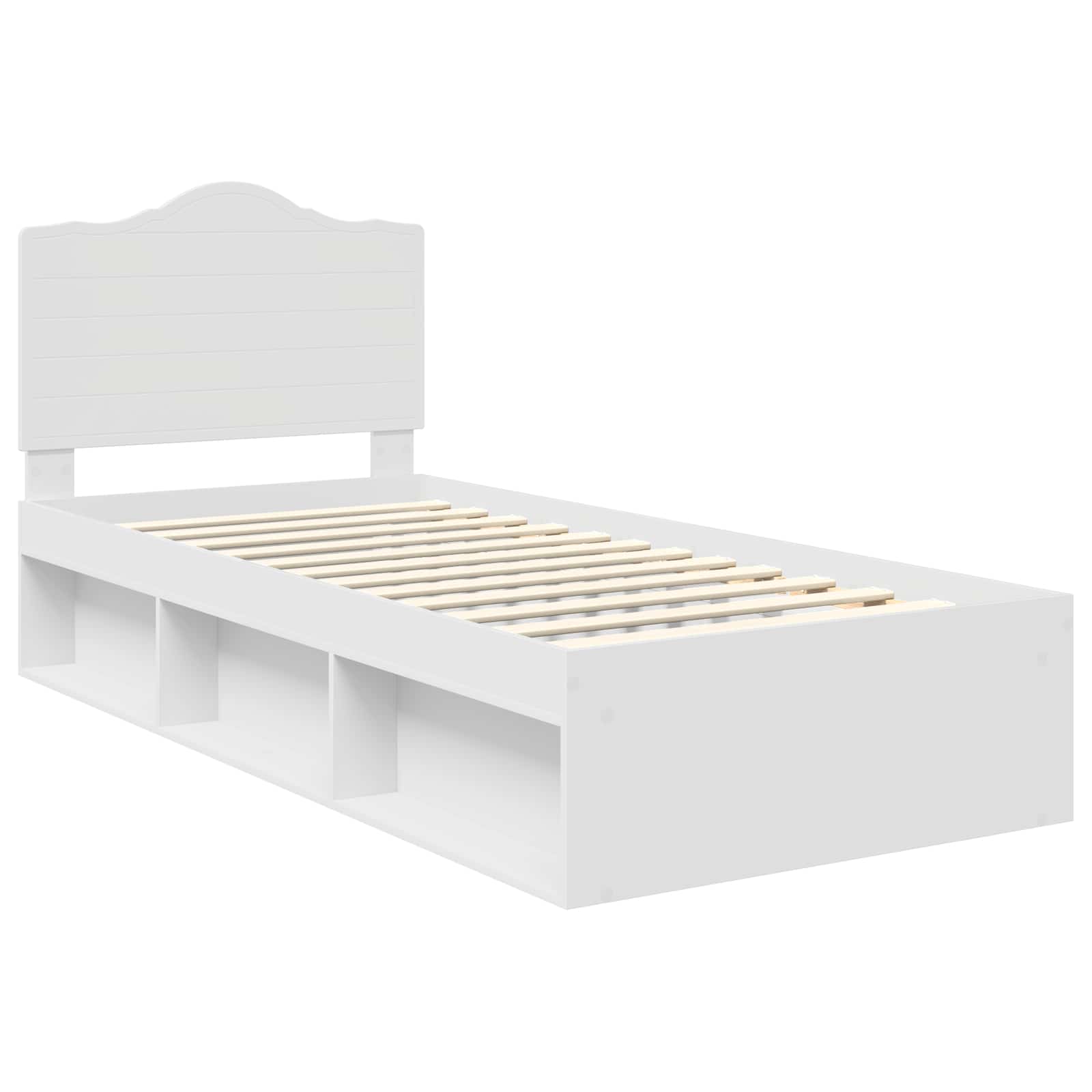 Bedframe met hoofdeinde Wit 90 x 200 cm Massief grenenhout is nu te koop bij PeponiXL, paradijselijk wonen!