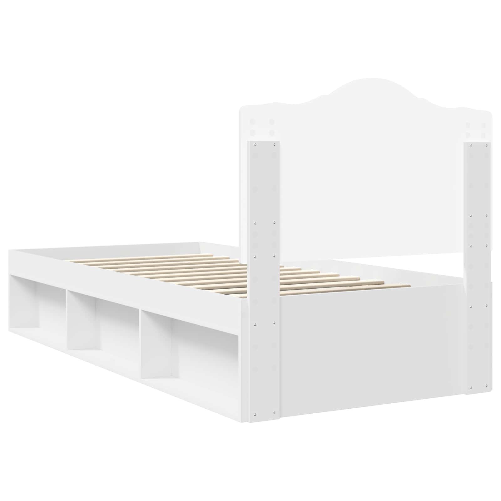 Bedframe met hoofdeinde Wit 90 x 200 cm Massief grenenhout is nu te koop bij PeponiXL, paradijselijk wonen!