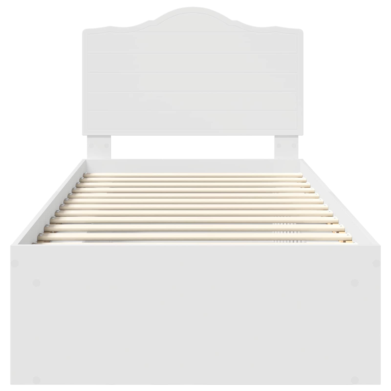 Bedframe met hoofdeinde Wit 90 x 200 cm Massief grenenhout is nu te koop bij PeponiXL, paradijselijk wonen!