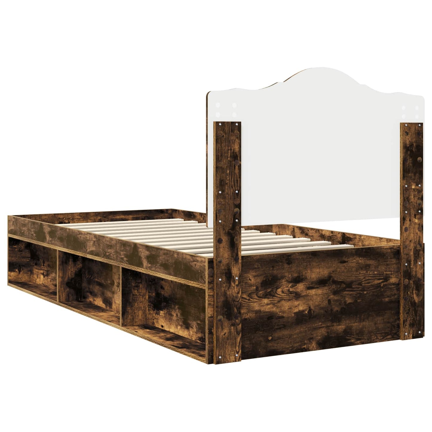 Bedframe Gerookt eiken 90 x 200 cm Massief grenenhout is nu te koop bij PeponiXL, paradijselijk wonen!