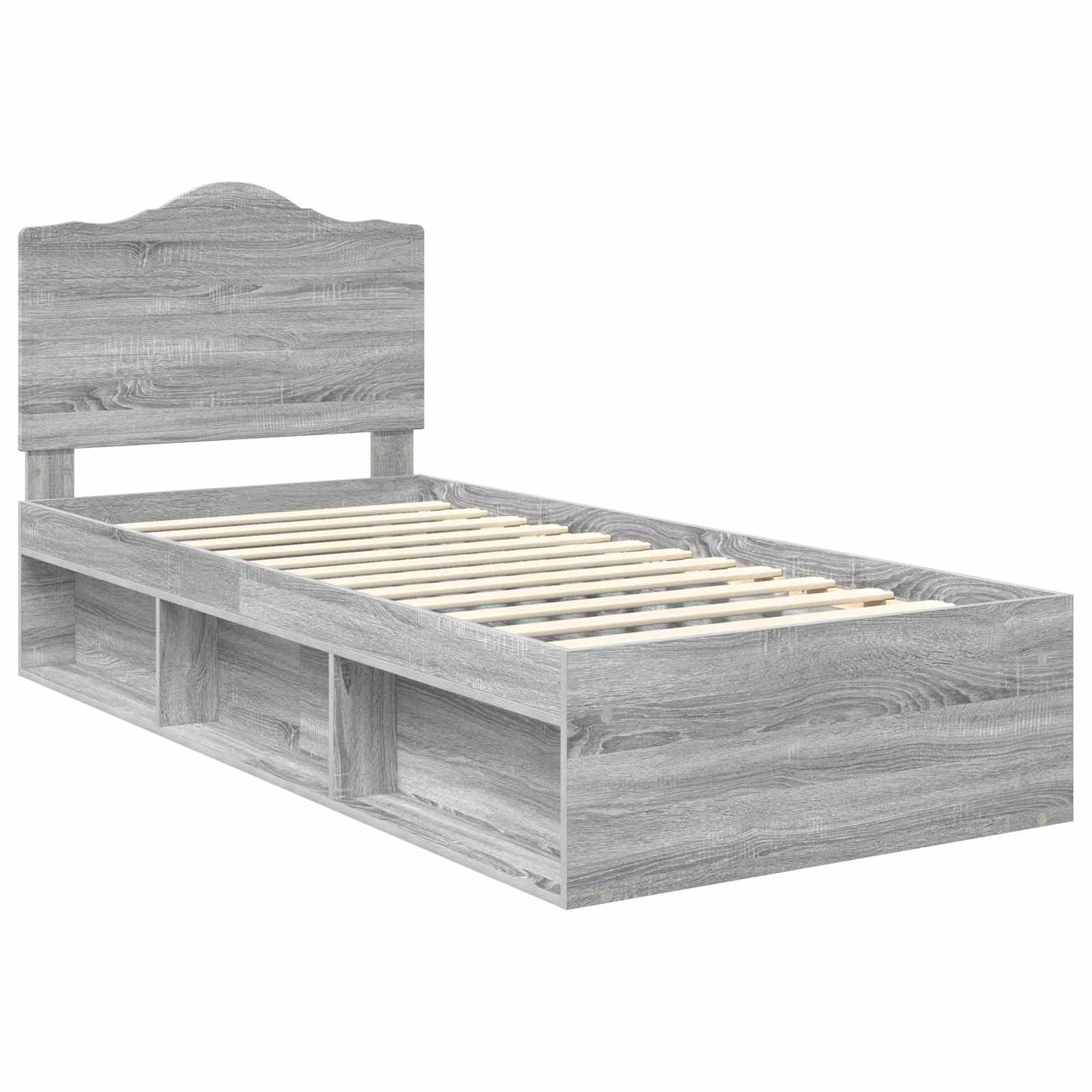 Bedframe Grijs Sonoma 90 x 200 cm Massief grenenhout is nu te koop bij PeponiXL, paradijselijk wonen!