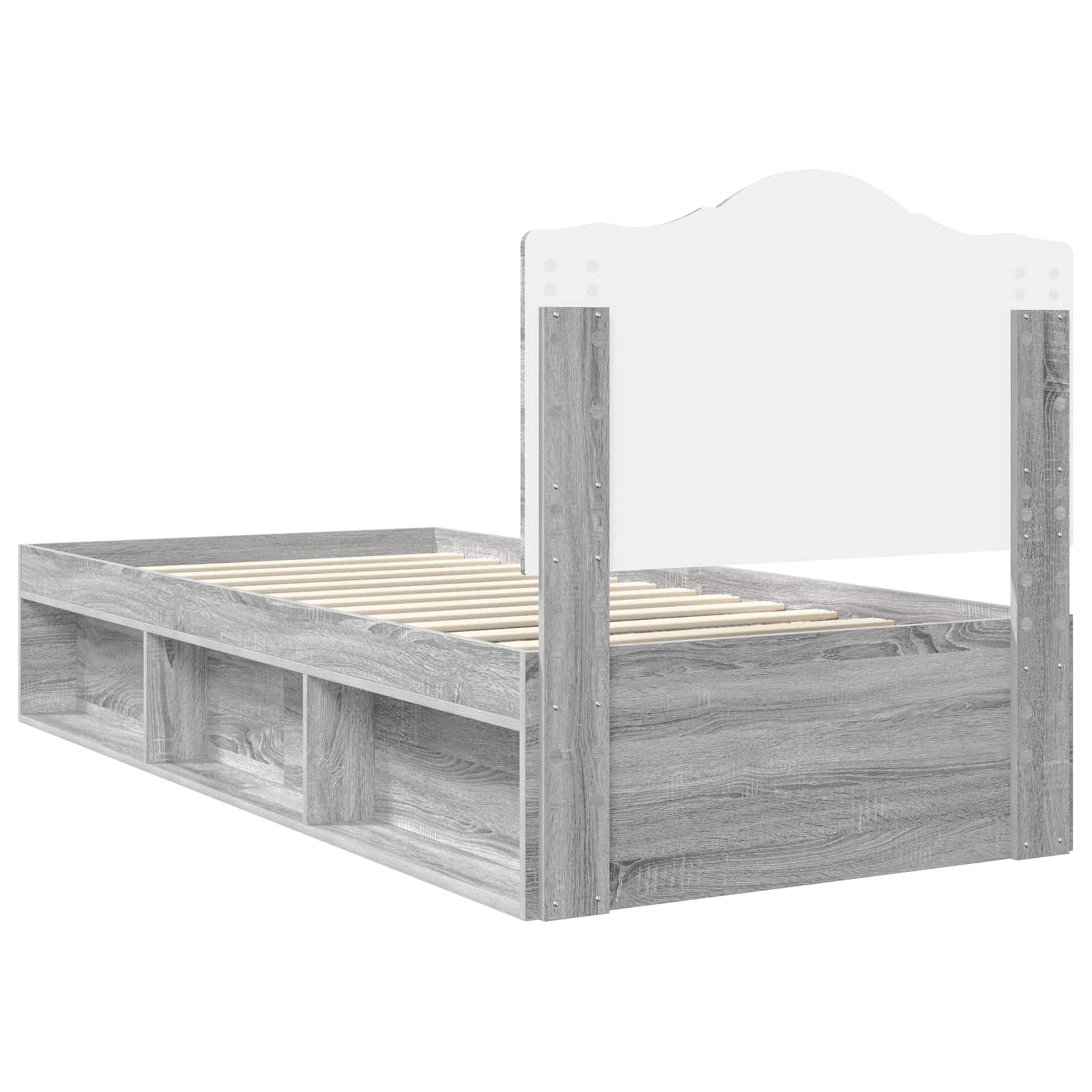 Bedframe Grijs Sonoma 90 x 200 cm Massief grenenhout is nu te koop bij PeponiXL, paradijselijk wonen!