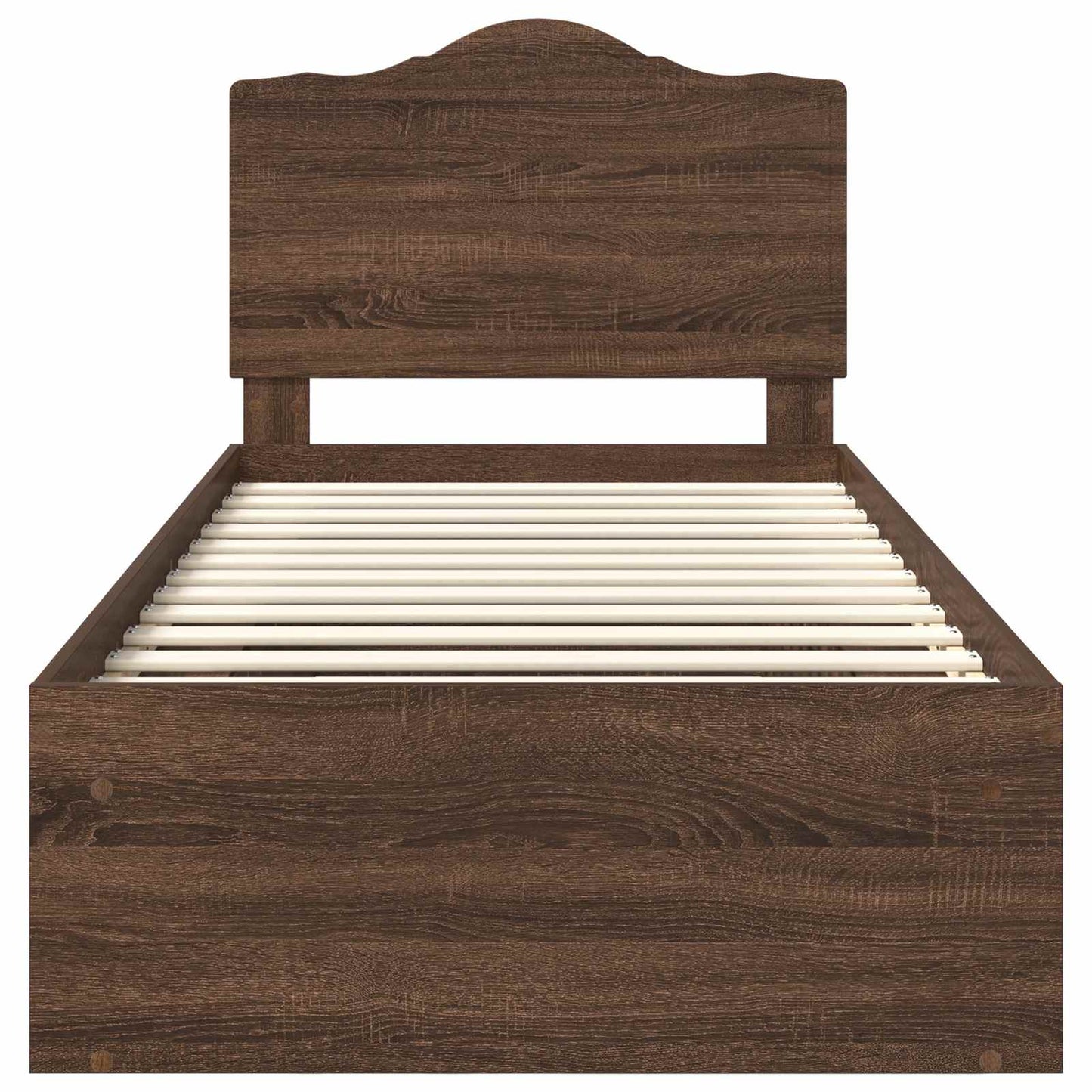 Bedframe Bruin Eiken 90 x 200 cm Massief grenenhout is nu te koop bij PeponiXL, paradijselijk wonen!