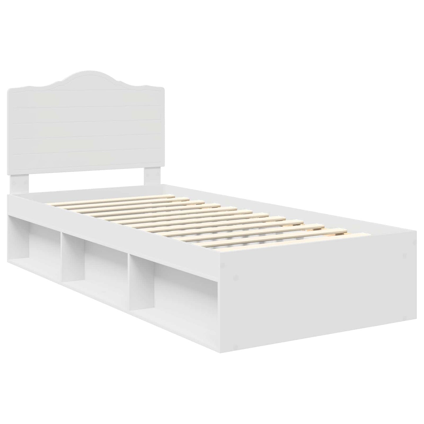 Bedframe met hoofdeinde Wit 90 x 190 cm Massief grenenhout is nu te koop bij PeponiXL, paradijselijk wonen!