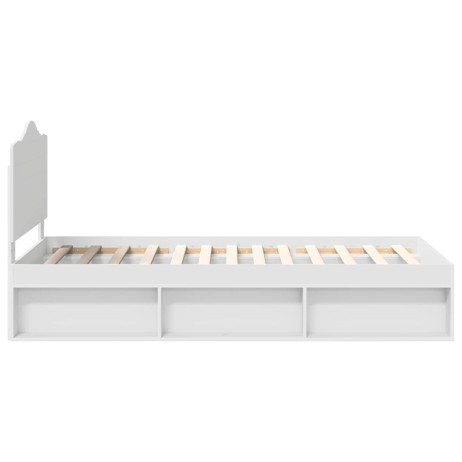 Bedframe met hoofdeinde Wit 90 x 190 cm Massief grenenhout is nu te koop bij PeponiXL, paradijselijk wonen!
