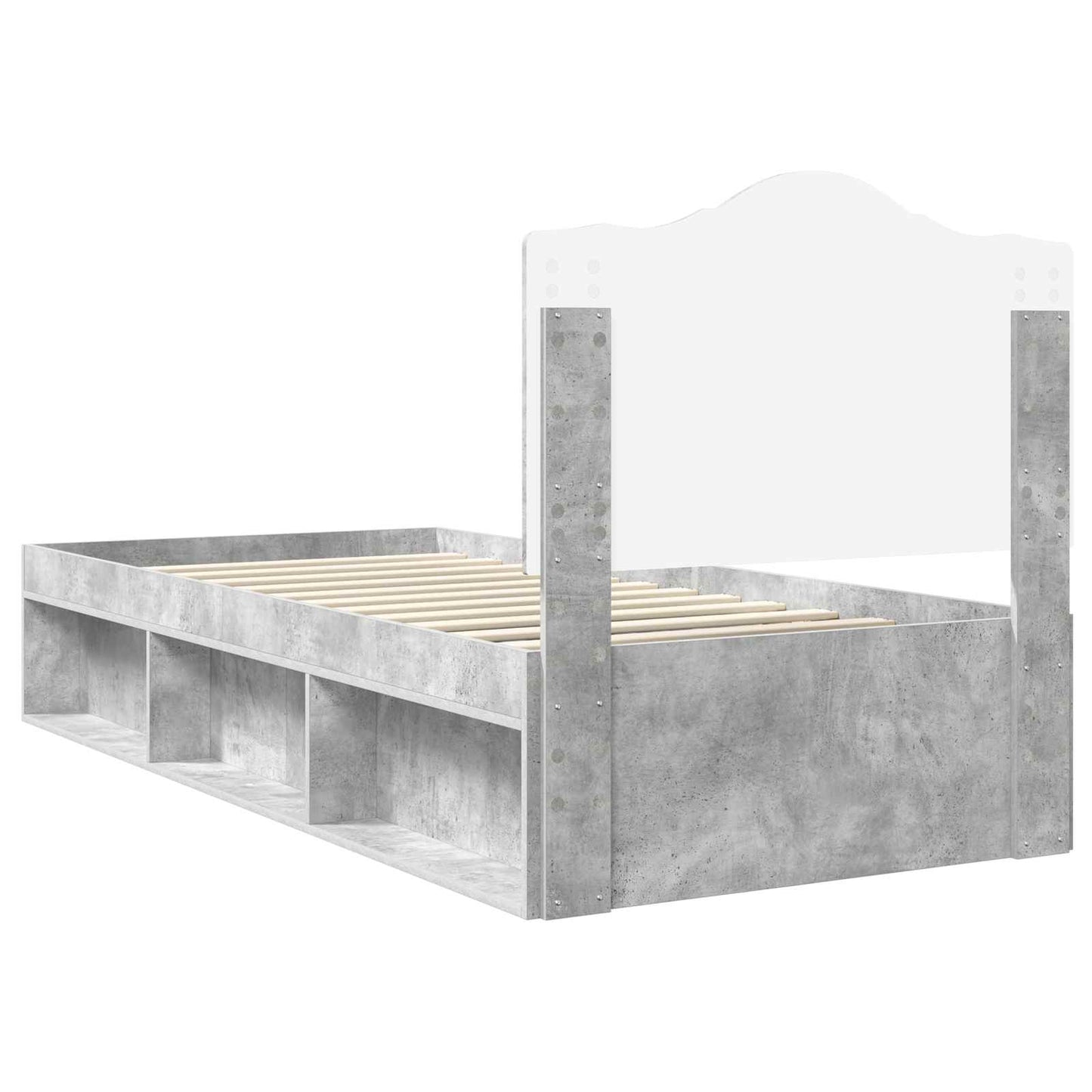 Bedframe Concerte Grijs 90 x 190 cm Massief grenenhout is nu te koop bij PeponiXL, paradijselijk wonen!
