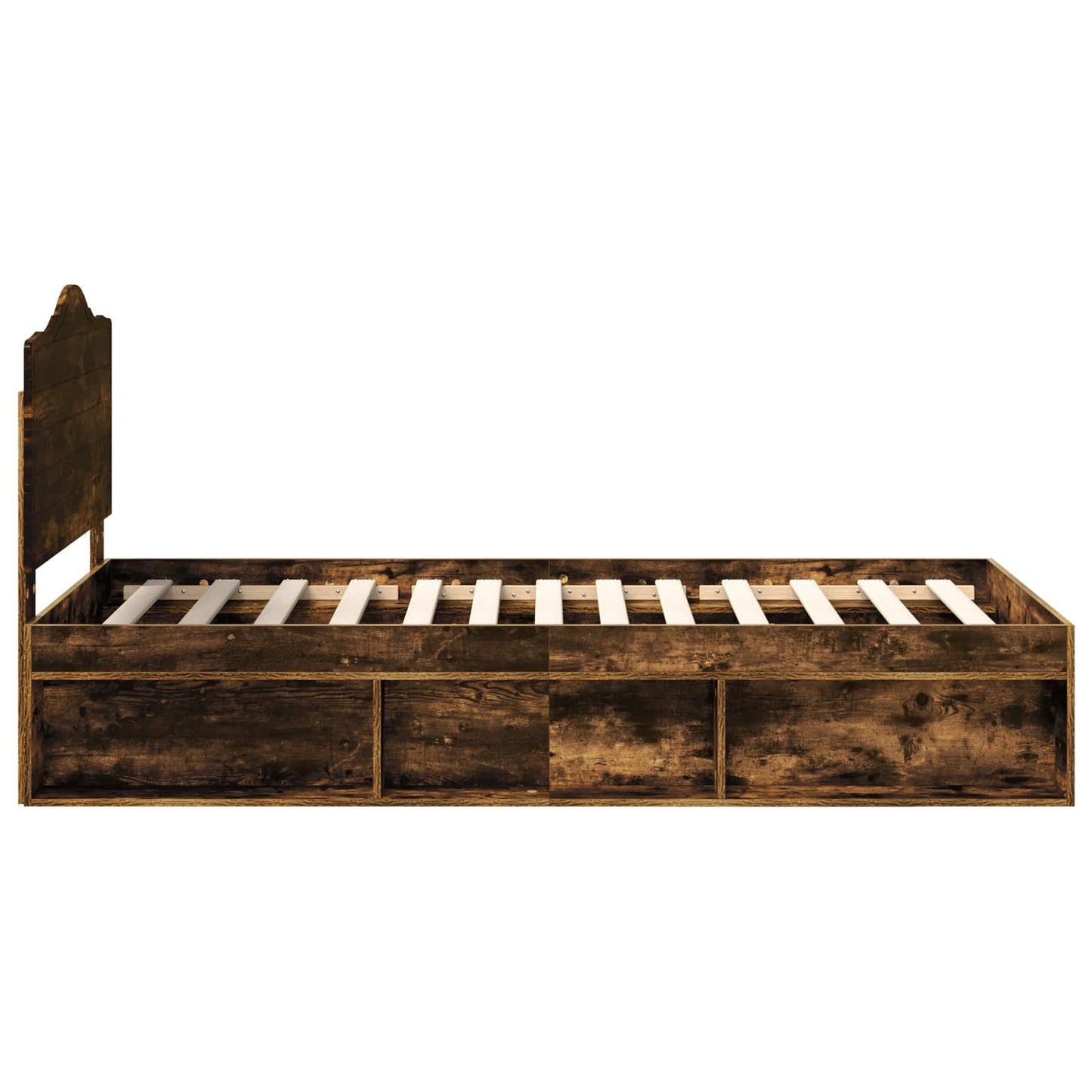Bedframe Gerookt eiken 90 x 190 cm Massief grenenhout is nu te koop bij PeponiXL, paradijselijk wonen!
