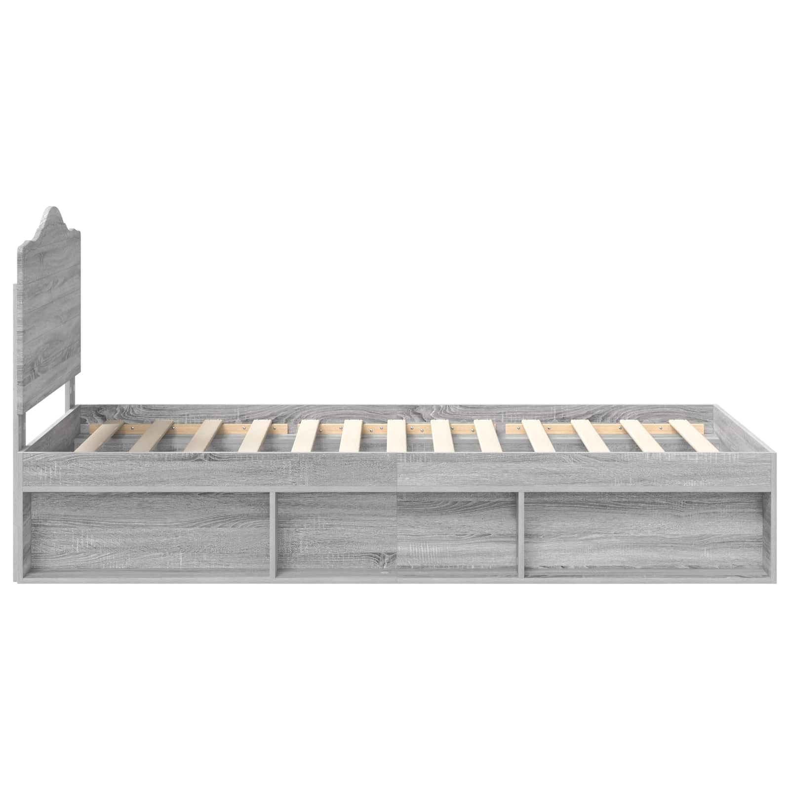 Bedframe Grijs Sonoma 90 x 190 cm Massief grenenhout is nu te koop bij PeponiXL, paradijselijk wonen!
