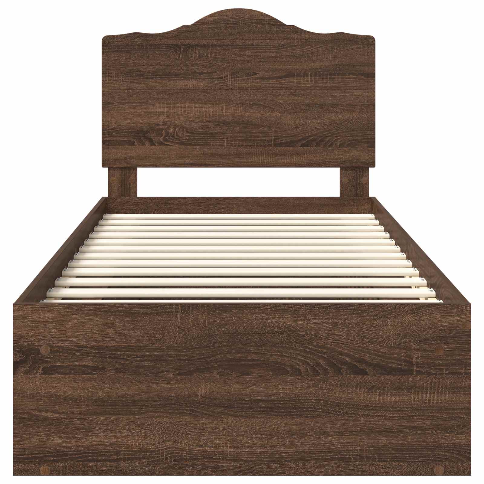 Bedframe Bruin Eiken 90 x 190 cm Massief grenenhout is nu te koop bij PeponiXL, paradijselijk wonen!