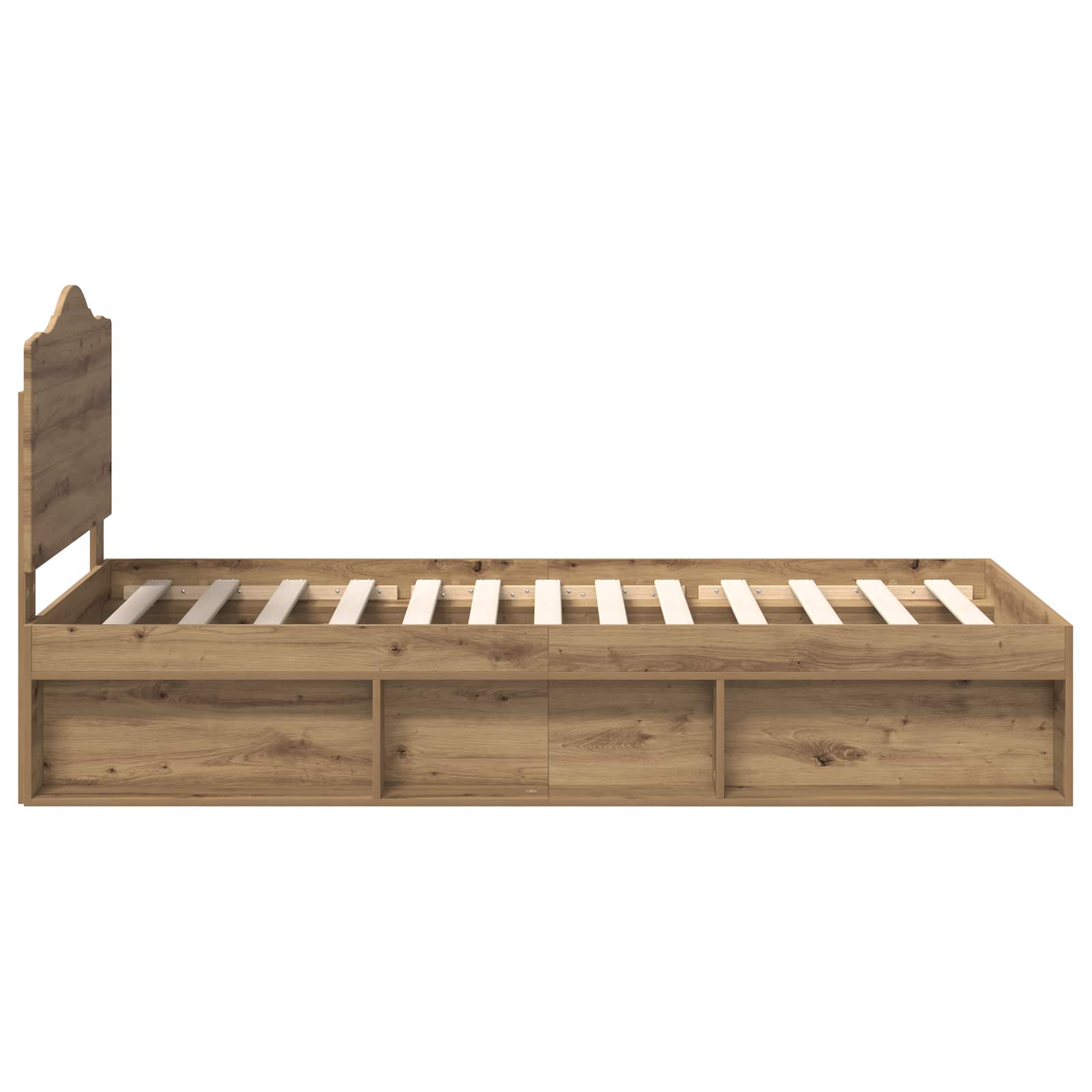 Bedframe Ambachtelijk eiken 90 x 190 cm Massief grenenhout is nu te koop bij PeponiXL, paradijselijk wonen!