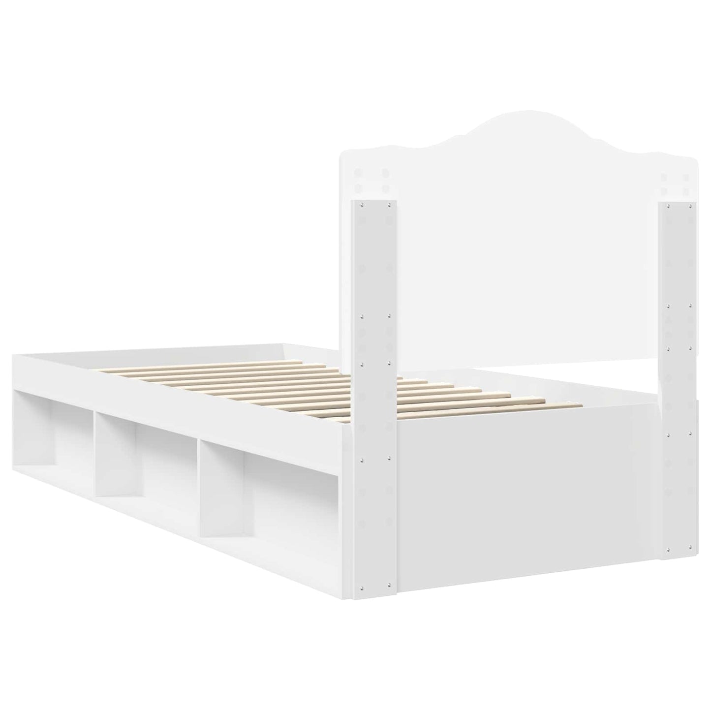 Bedframe met hoofdeinde Wit 75 x 190 cm Massief grenenhout is nu te koop bij PeponiXL, paradijselijk wonen!