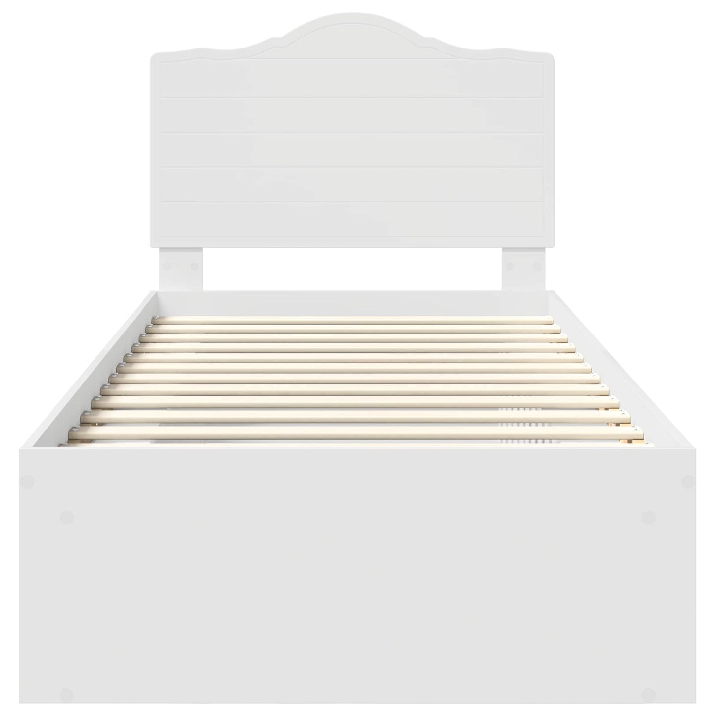 Bedframe met hoofdeinde Wit 75 x 190 cm Massief grenenhout is nu te koop bij PeponiXL, paradijselijk wonen!