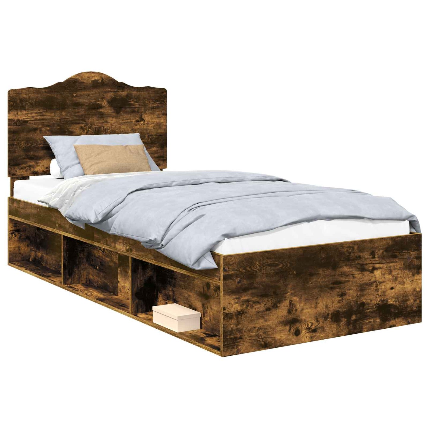 Bedframe Gerookt eiken 75 x 190 cm Massief grenenhout is nu te koop bij PeponiXL, paradijselijk wonen!