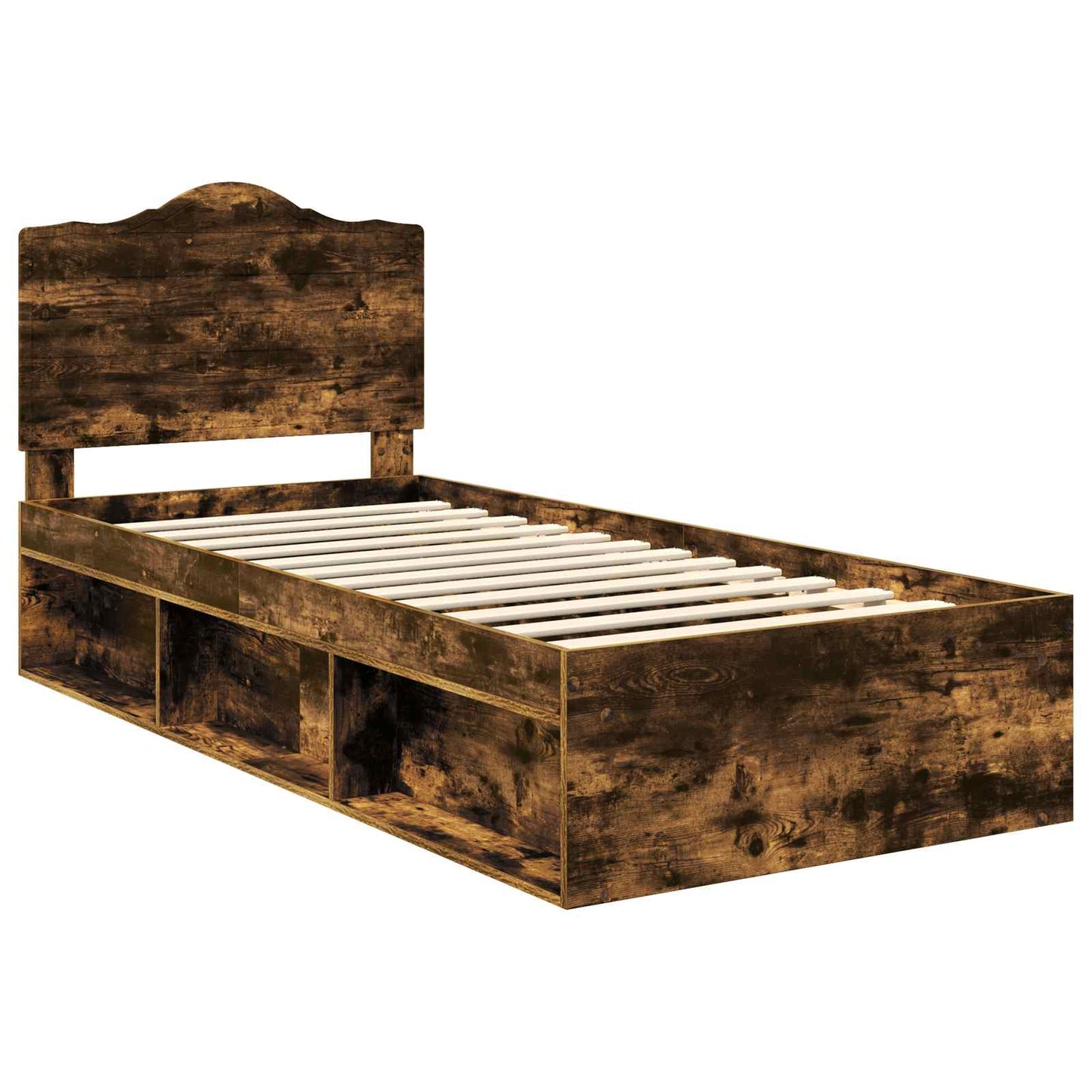 Bedframe Gerookt eiken 75 x 190 cm Massief grenenhout is nu te koop bij PeponiXL, paradijselijk wonen!