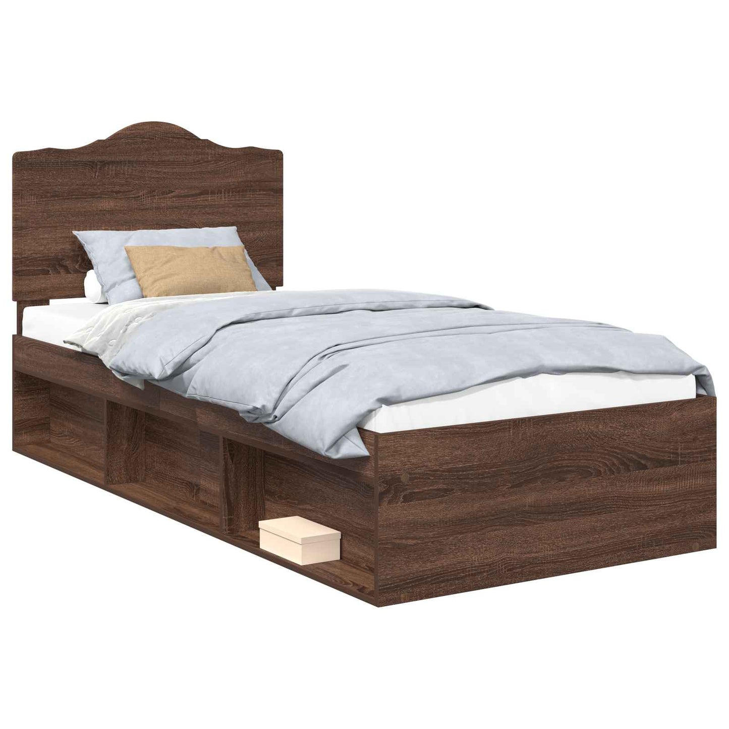 Bedframe Bruin Eiken 75 x 190 cm Massief grenenhout is nu te koop bij PeponiXL, paradijselijk wonen!