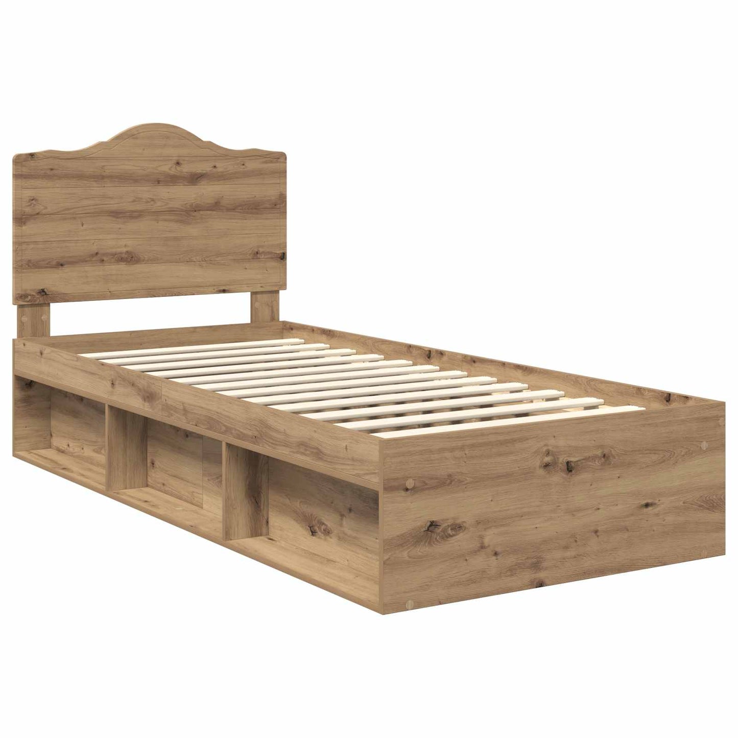 Bedframe Ambachtelijk eiken 75 x 190 cm Massief grenenhout is nu te koop bij PeponiXL, paradijselijk wonen!