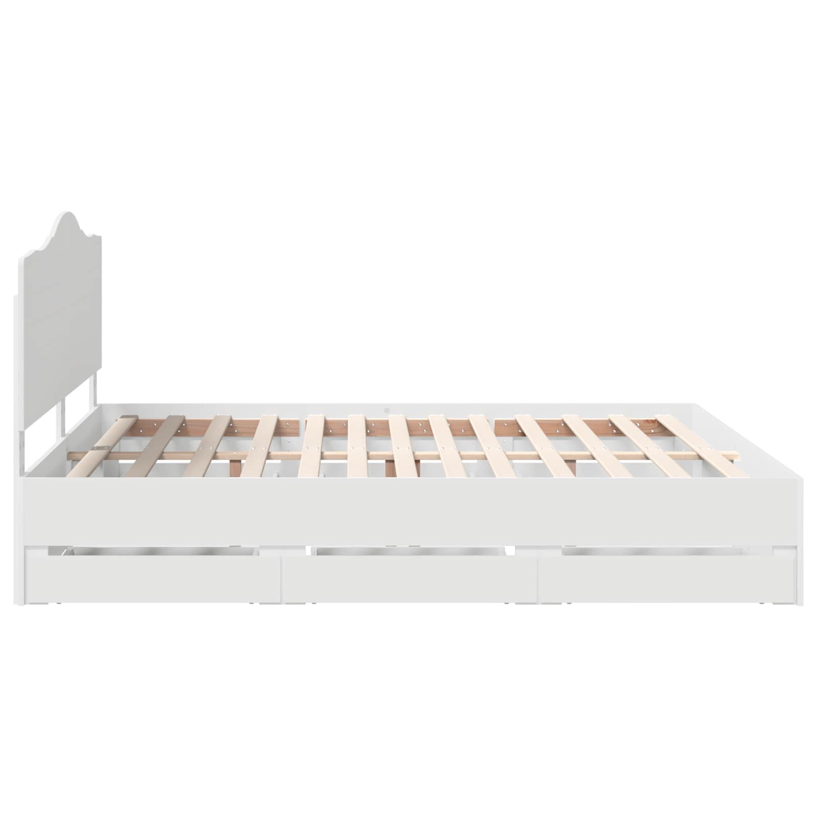 Bedframe met lade met opslag Wit 200 x 200 cm Ingenieurshout is nu te koop bij PeponiXL, paradijselijk wonen!