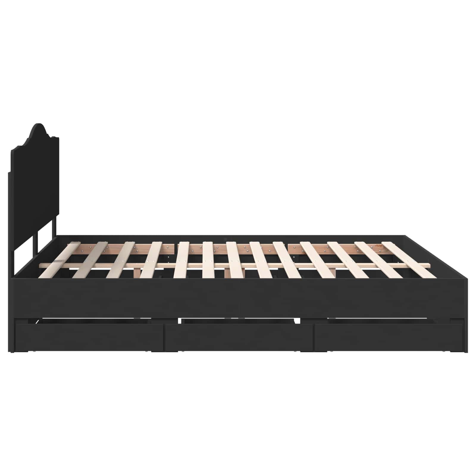 Bedframe met lade met opslag Zwart 200 x 200 cm Ingenieurshout is nu te koop bij PeponiXL, paradijselijk wonen!
