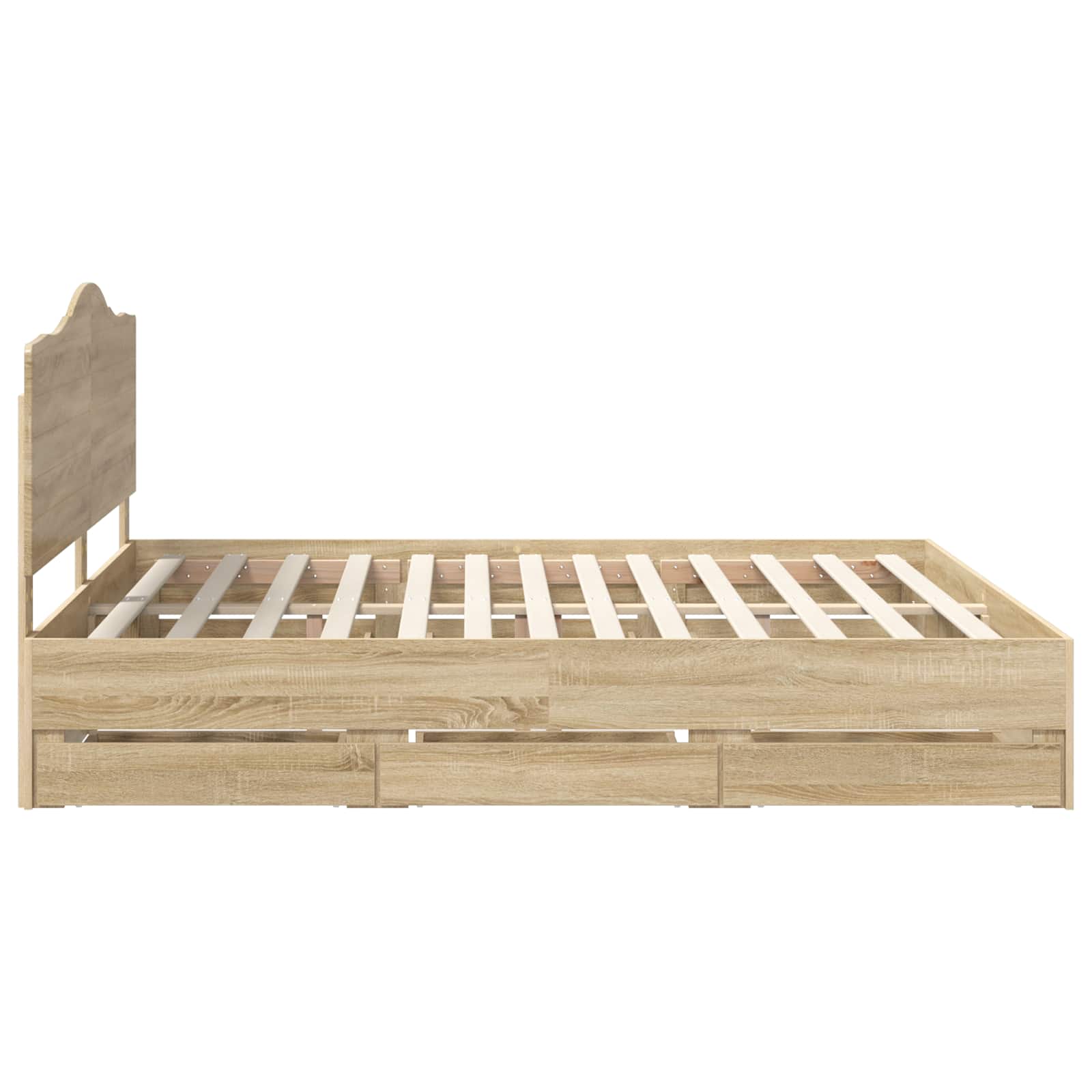 Bedframe met lade Sonoma Eiken 200 x 200 cm Ingenieurshout is nu te koop bij PeponiXL, paradijselijk wonen!