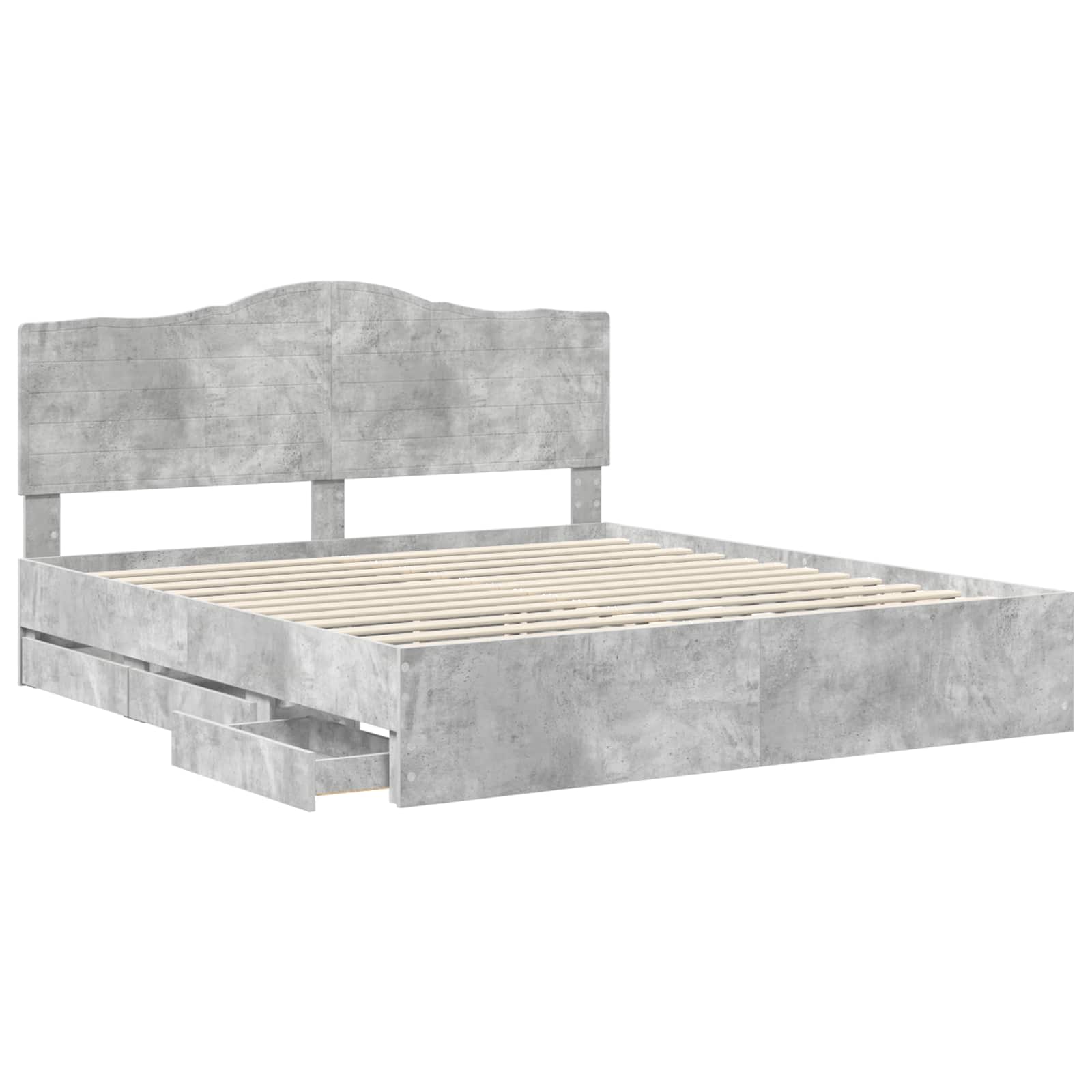 Bedframe met lade Beton Grijs 200 x 200 cm Ingenieurshout is nu te koop bij PeponiXL, paradijselijk wonen!