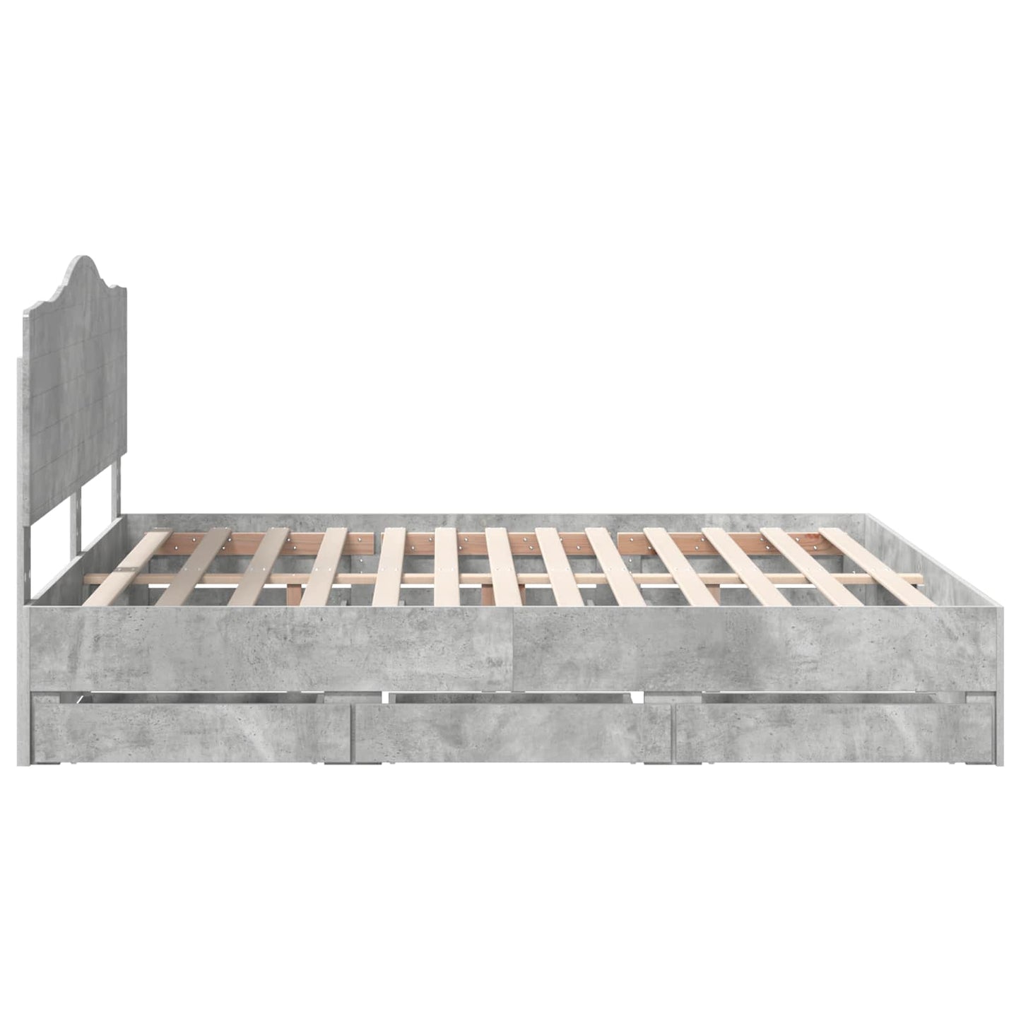 Bedframe met lade Beton Grijs 200 x 200 cm Ingenieurshout is nu te koop bij PeponiXL, paradijselijk wonen!