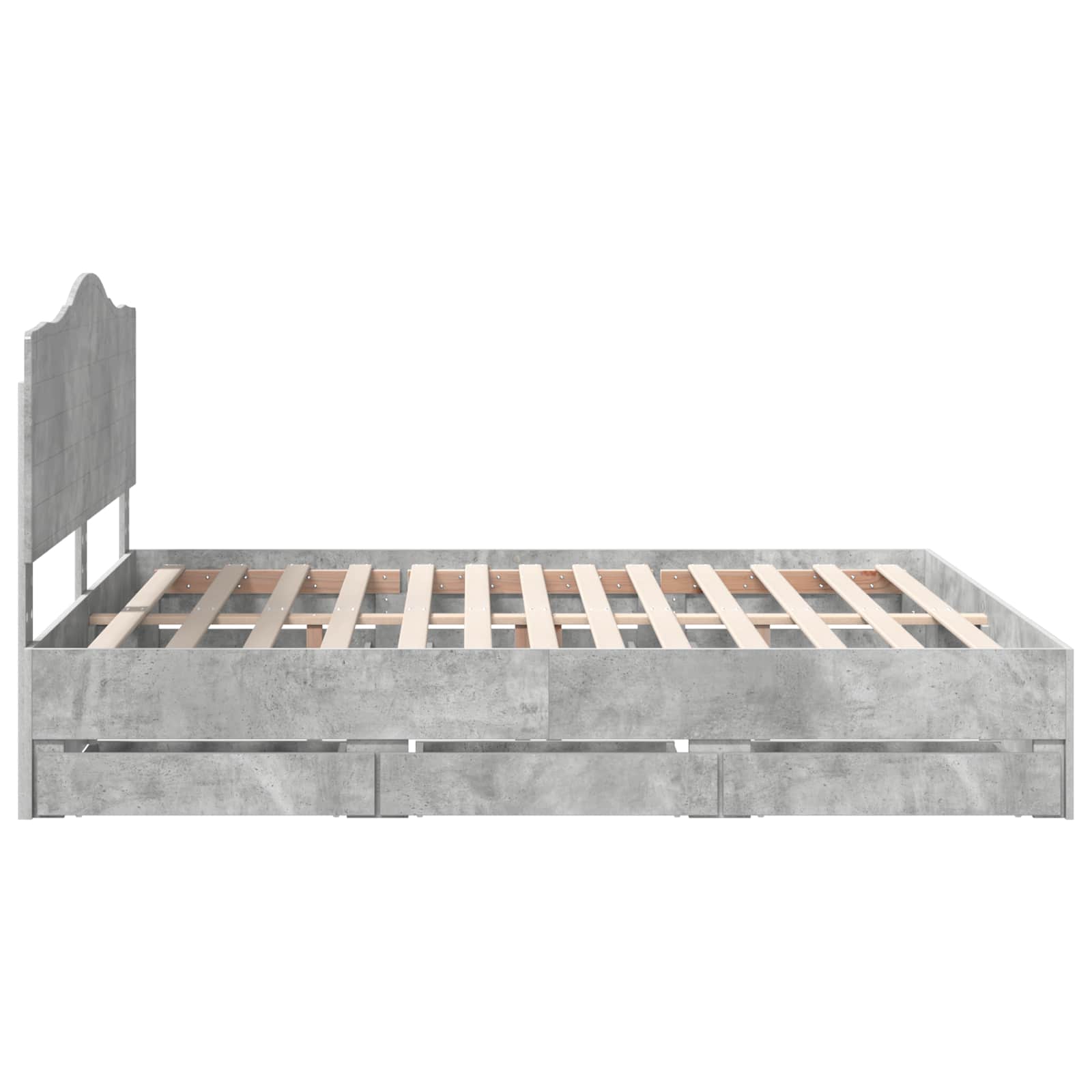 Bedframe met lade Beton Grijs 200 x 200 cm Ingenieurshout is nu te koop bij PeponiXL, paradijselijk wonen!