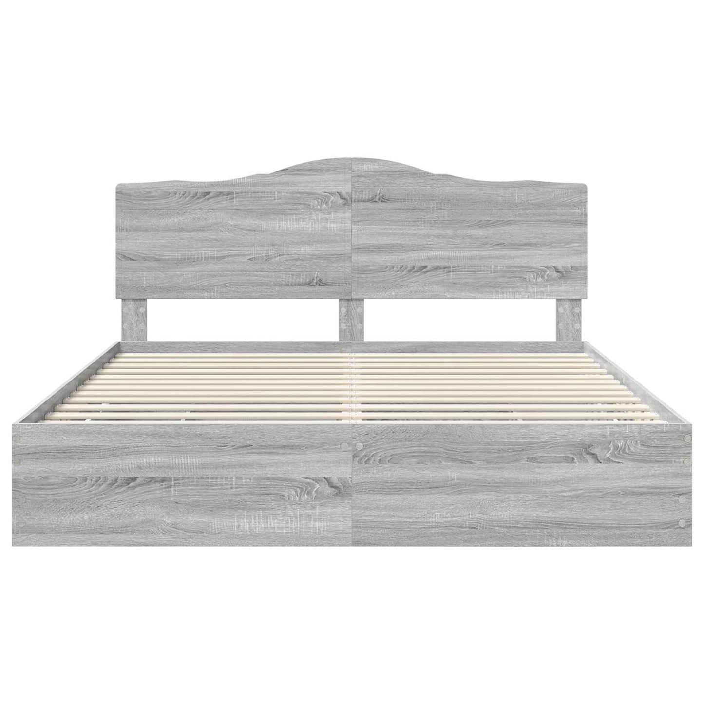 Bedframe met lade Grijs sonoma 200 x 200 cm Ingenieurshout is nu te koop bij PeponiXL, paradijselijk wonen!