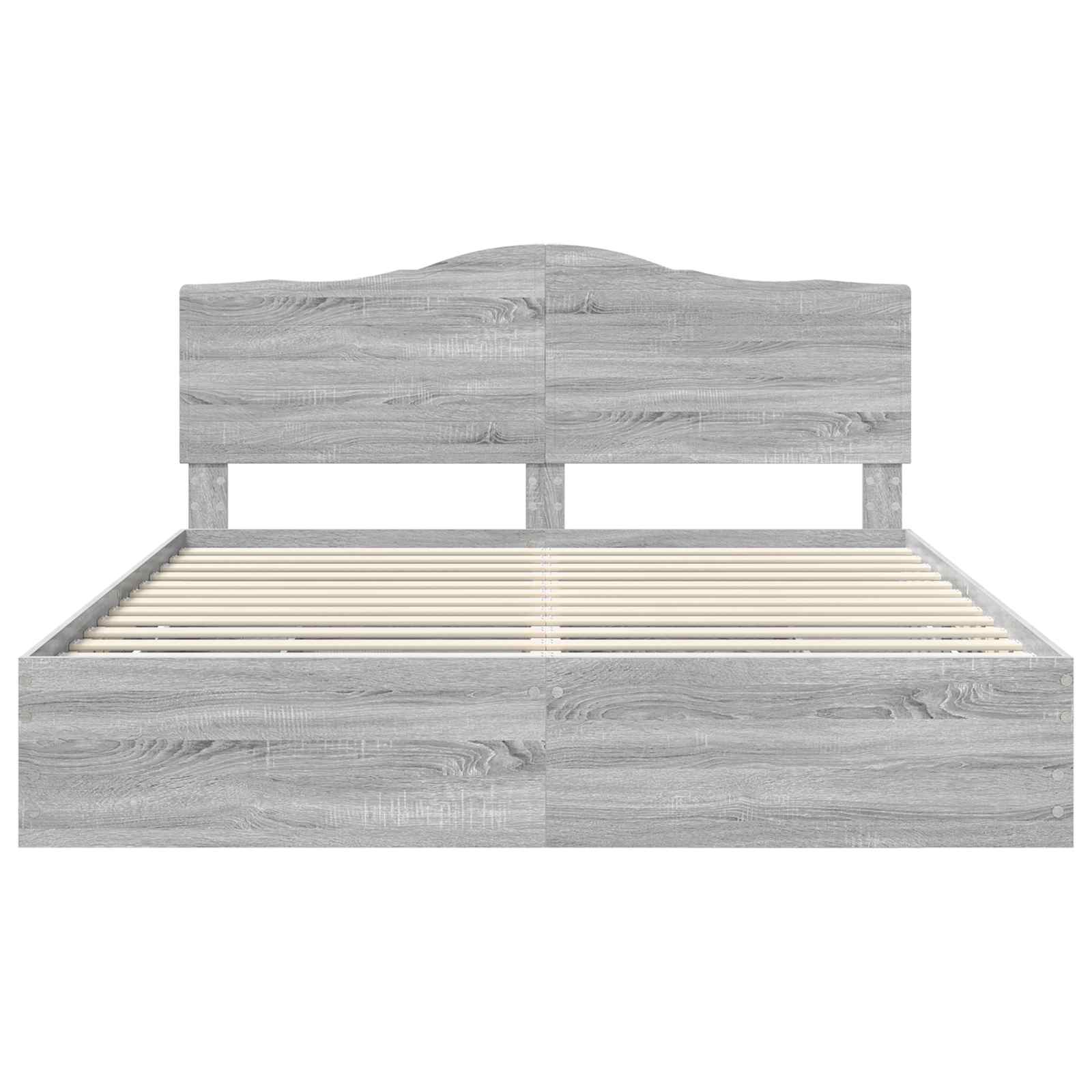 Bedframe met lade Grijs sonoma 200 x 200 cm Ingenieurshout is nu te koop bij PeponiXL, paradijselijk wonen!