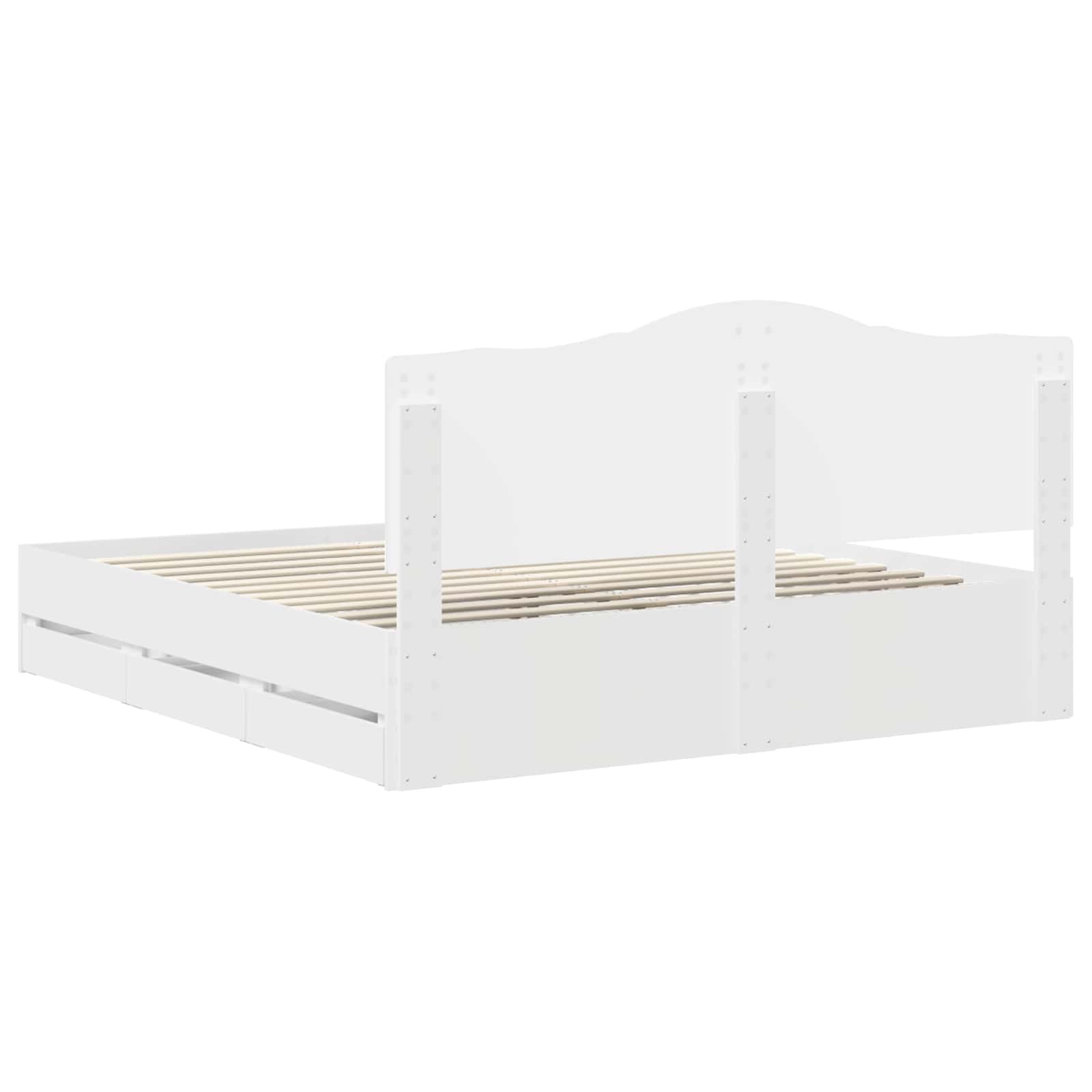 Bedframe met lade met opslag Wit 180 x 200 cm Ingenieurshout is nu te koop bij PeponiXL, paradijselijk wonen!
