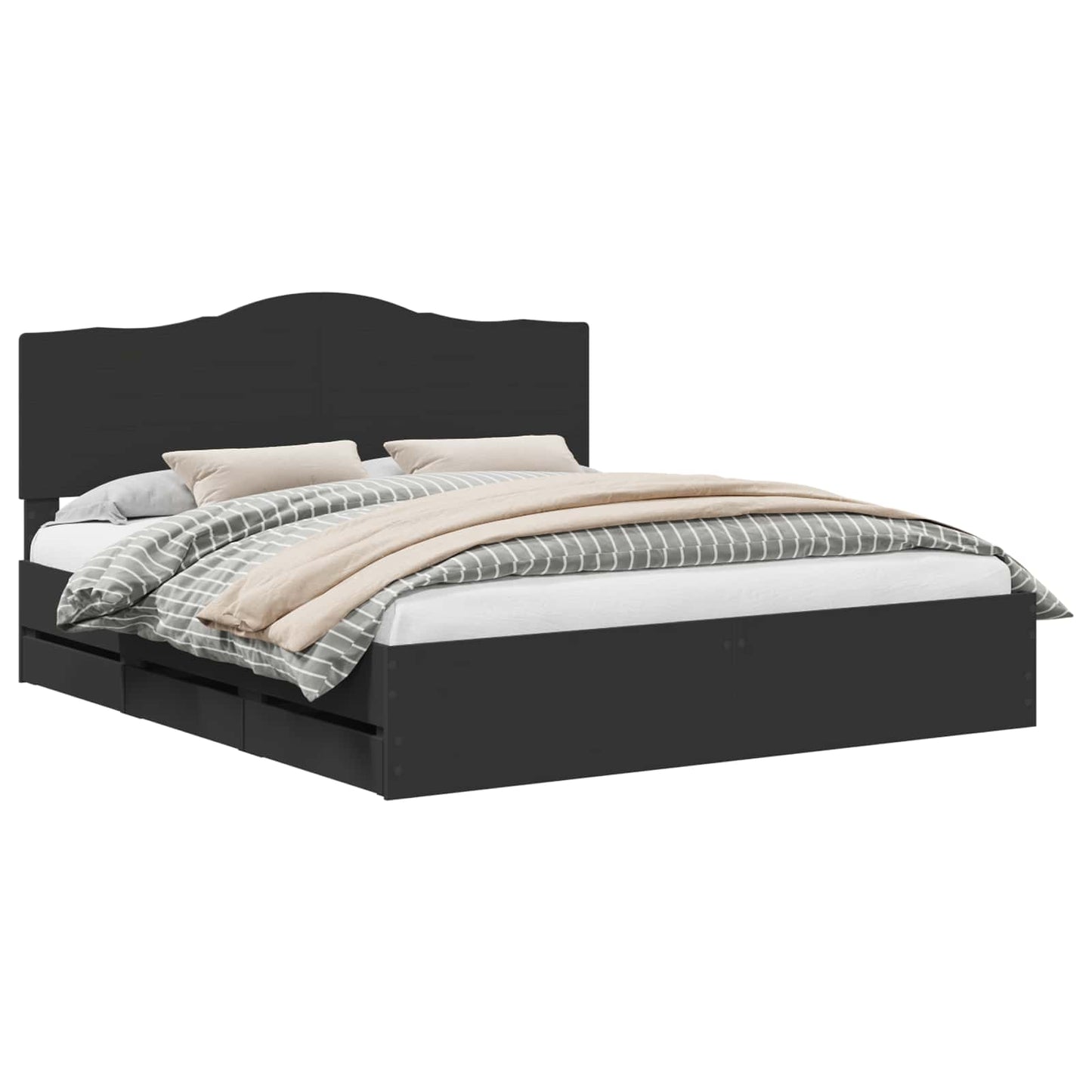 Bedframe met lade met opslag Zwart 180 x 200 cm Ingenieurshout is nu te koop bij PeponiXL, paradijselijk wonen!