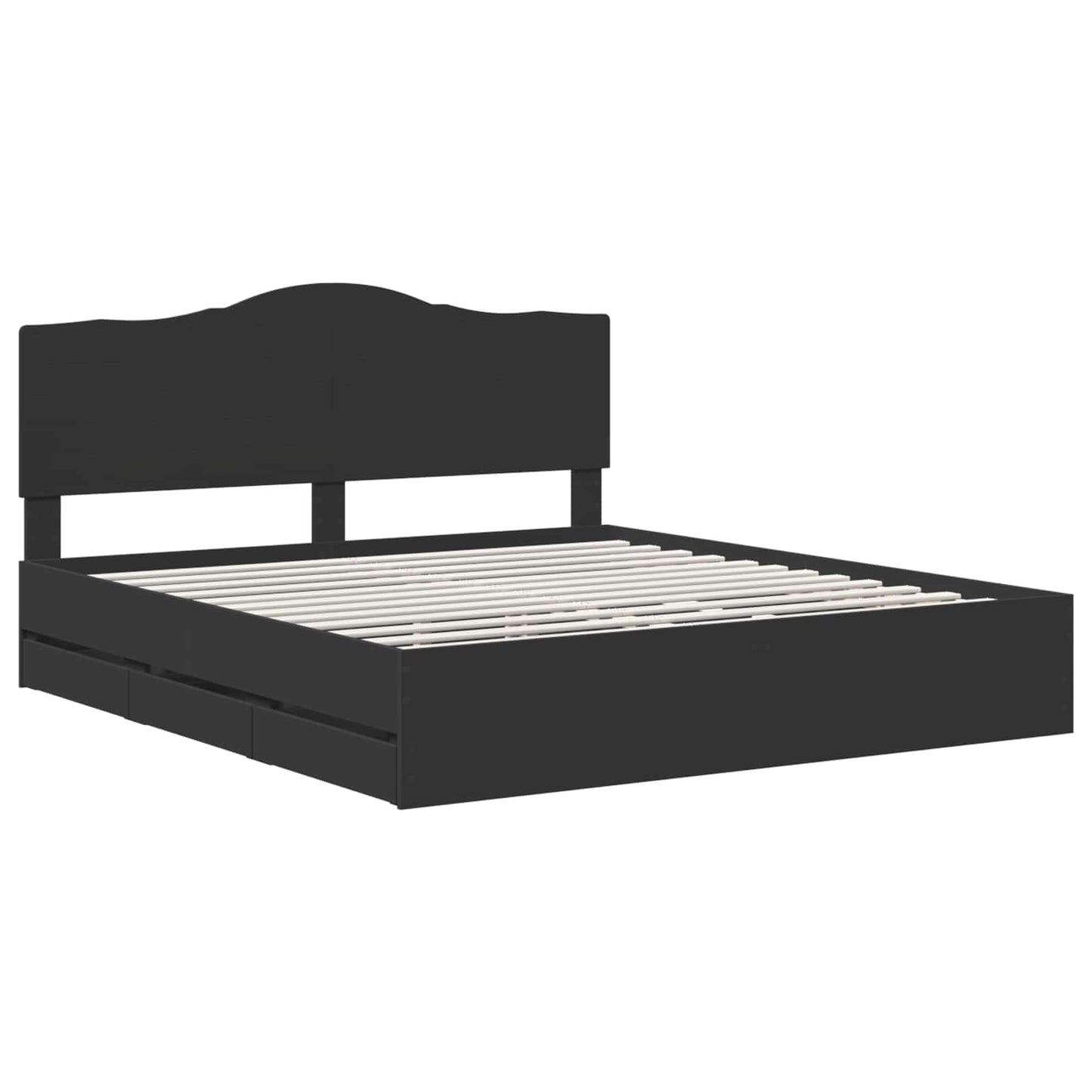 Bedframe met lade met opslag Zwart 180 x 200 cm Ingenieurshout is nu te koop bij PeponiXL, paradijselijk wonen!