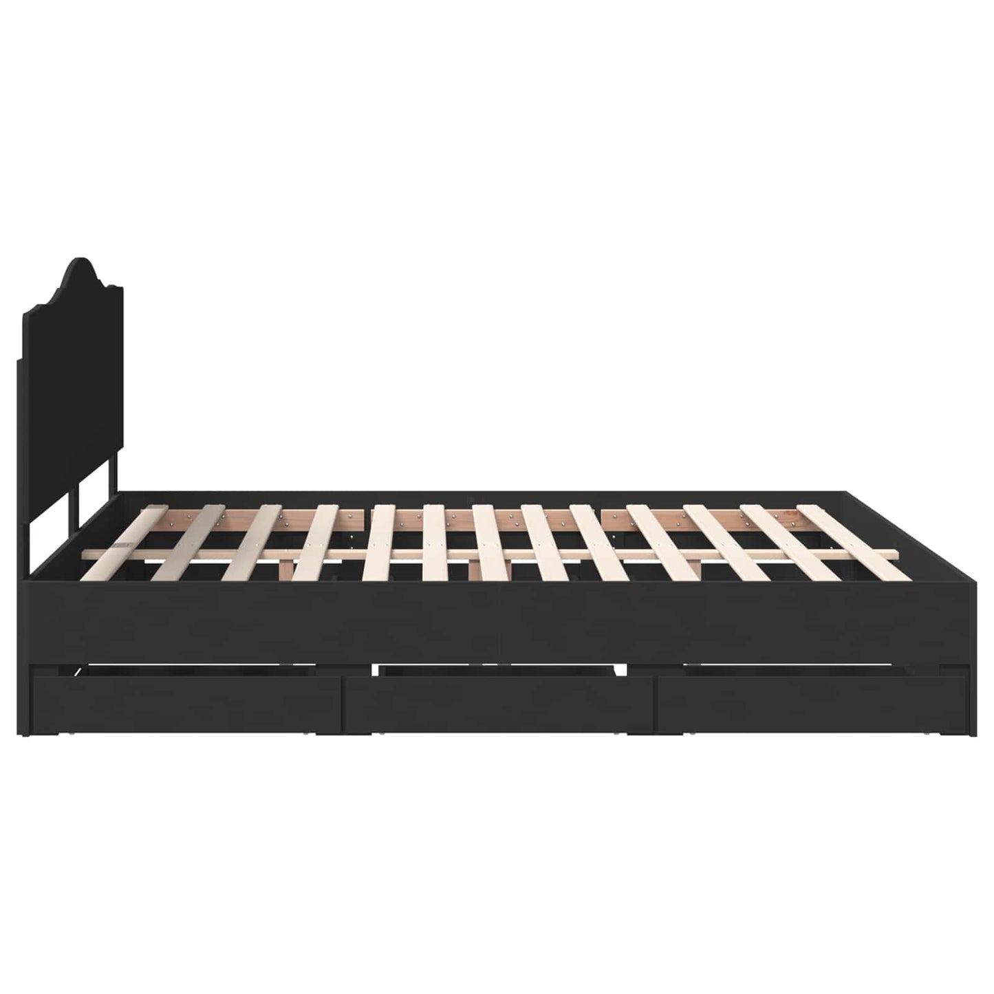 Bedframe met lade met opslag Zwart 180 x 200 cm Ingenieurshout is nu te koop bij PeponiXL, paradijselijk wonen!
