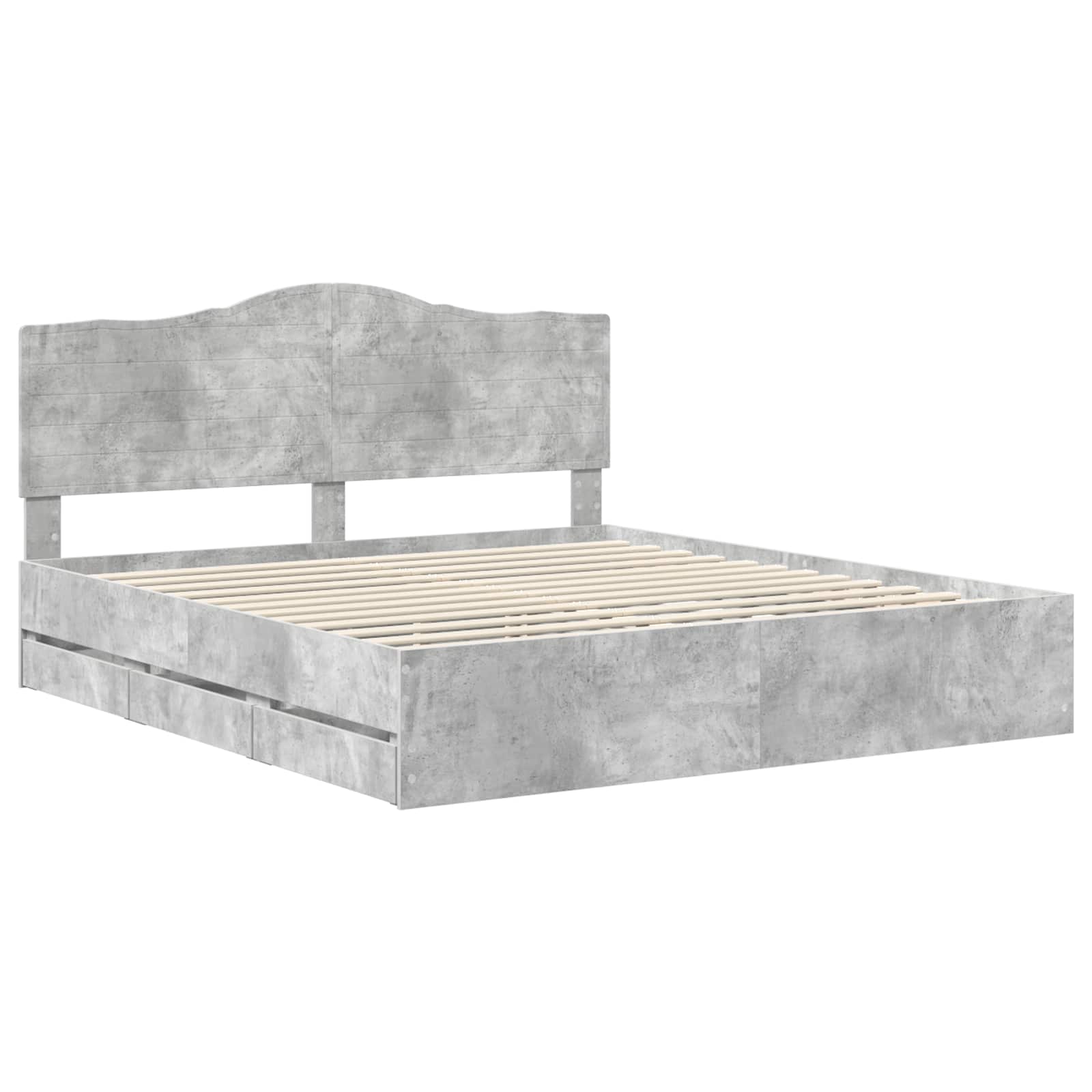 Bedframe met lade Betongrijs 180 x 200 cm Ingenieurshout is nu te koop bij PeponiXL, paradijselijk wonen!