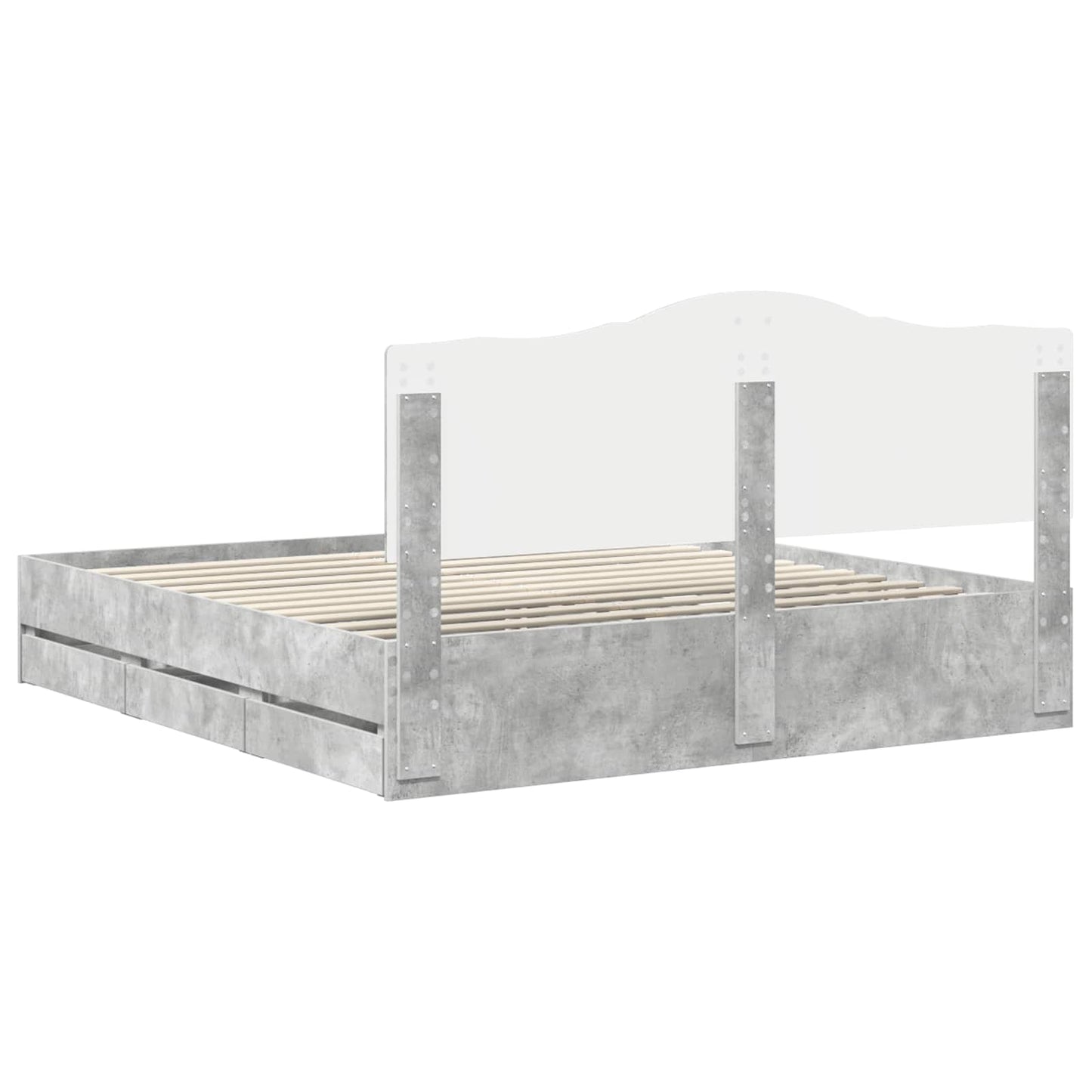 Bedframe met lade Betongrijs 180 x 200 cm Ingenieurshout is nu te koop bij PeponiXL, paradijselijk wonen!