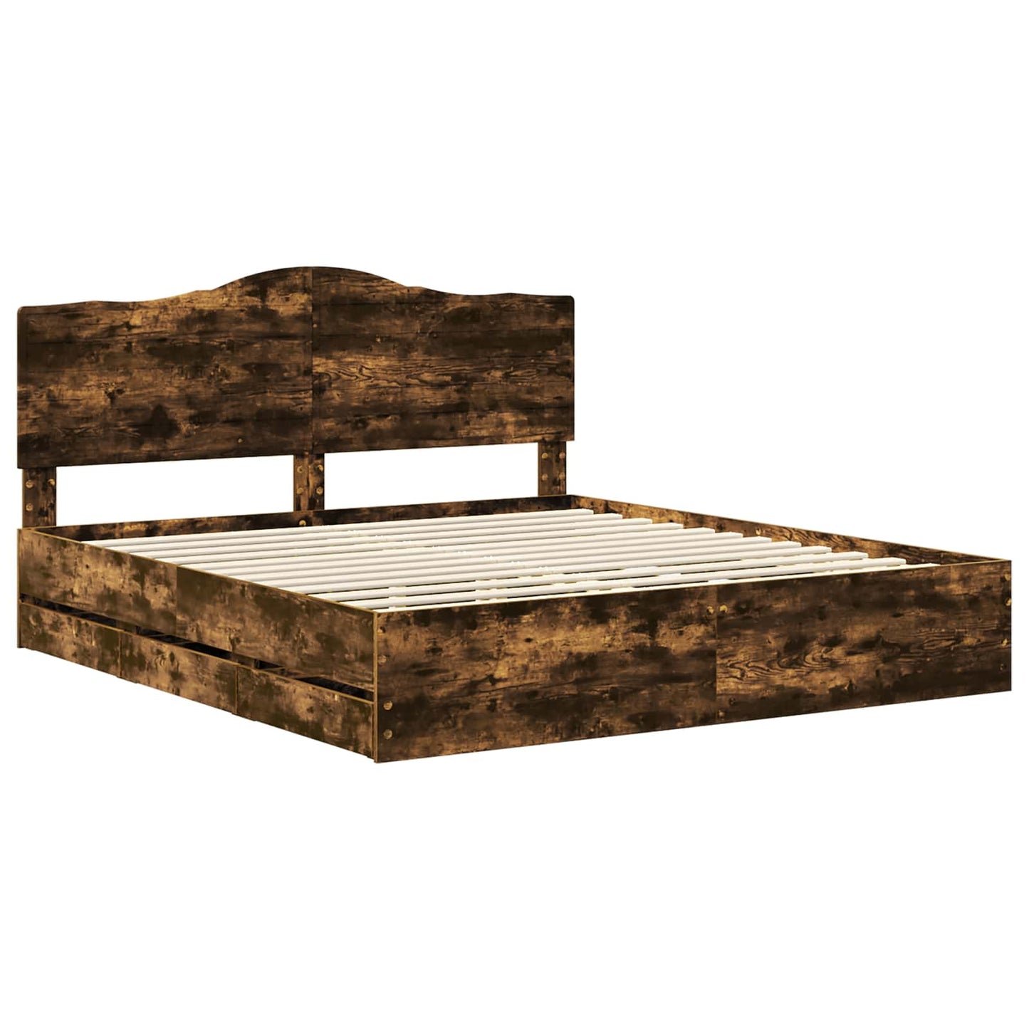 Bedframe met lade Gerookt eiken 180 x 200 cm Ingenieurshout is nu te koop bij PeponiXL, paradijselijk wonen!