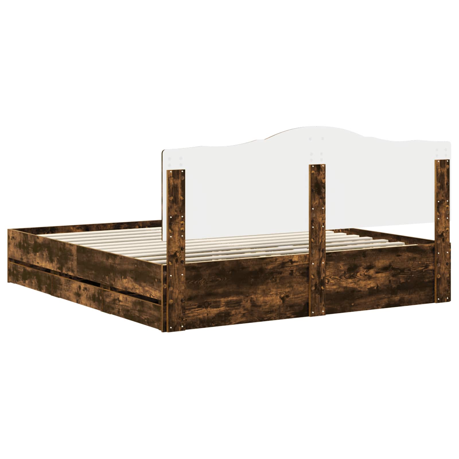 Bedframe met lade Gerookt eiken 180 x 200 cm Ingenieurshout is nu te koop bij PeponiXL, paradijselijk wonen!