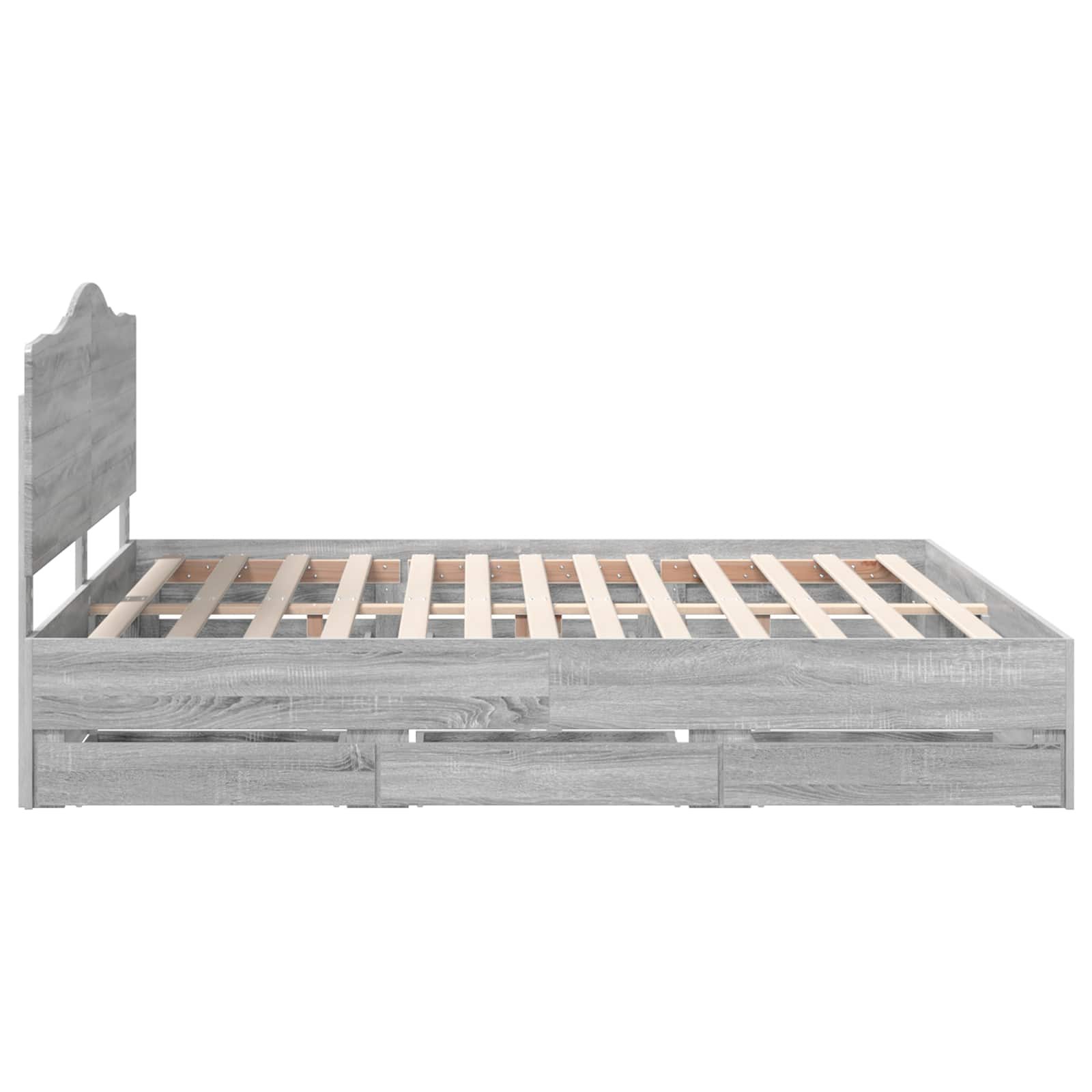 Bedframe met lade Grijs sonoma 180 x 200 cm Ingenieurshout is nu te koop bij PeponiXL, paradijselijk wonen!