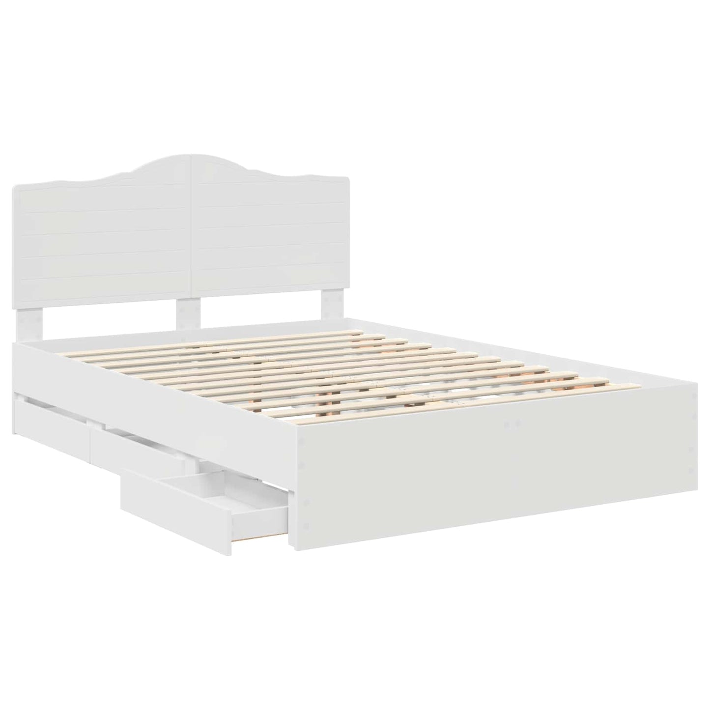 Bedframe met lade met opslag Wit 160 x 200 cm Ingenieurshout is nu te koop bij PeponiXL, paradijselijk wonen!